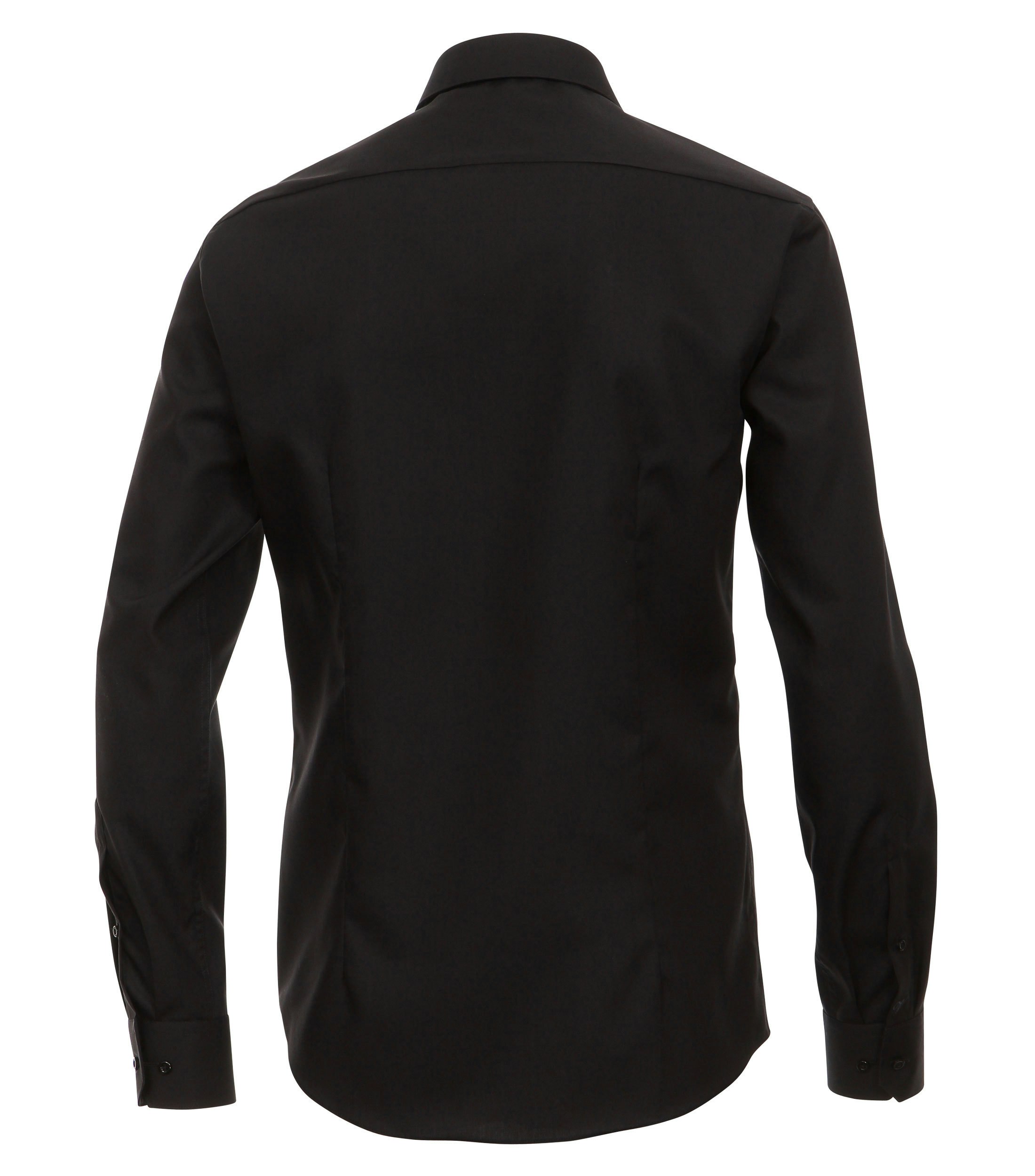 Ein Businesshemd im uni Muster in der Farbe Tiefschwarz