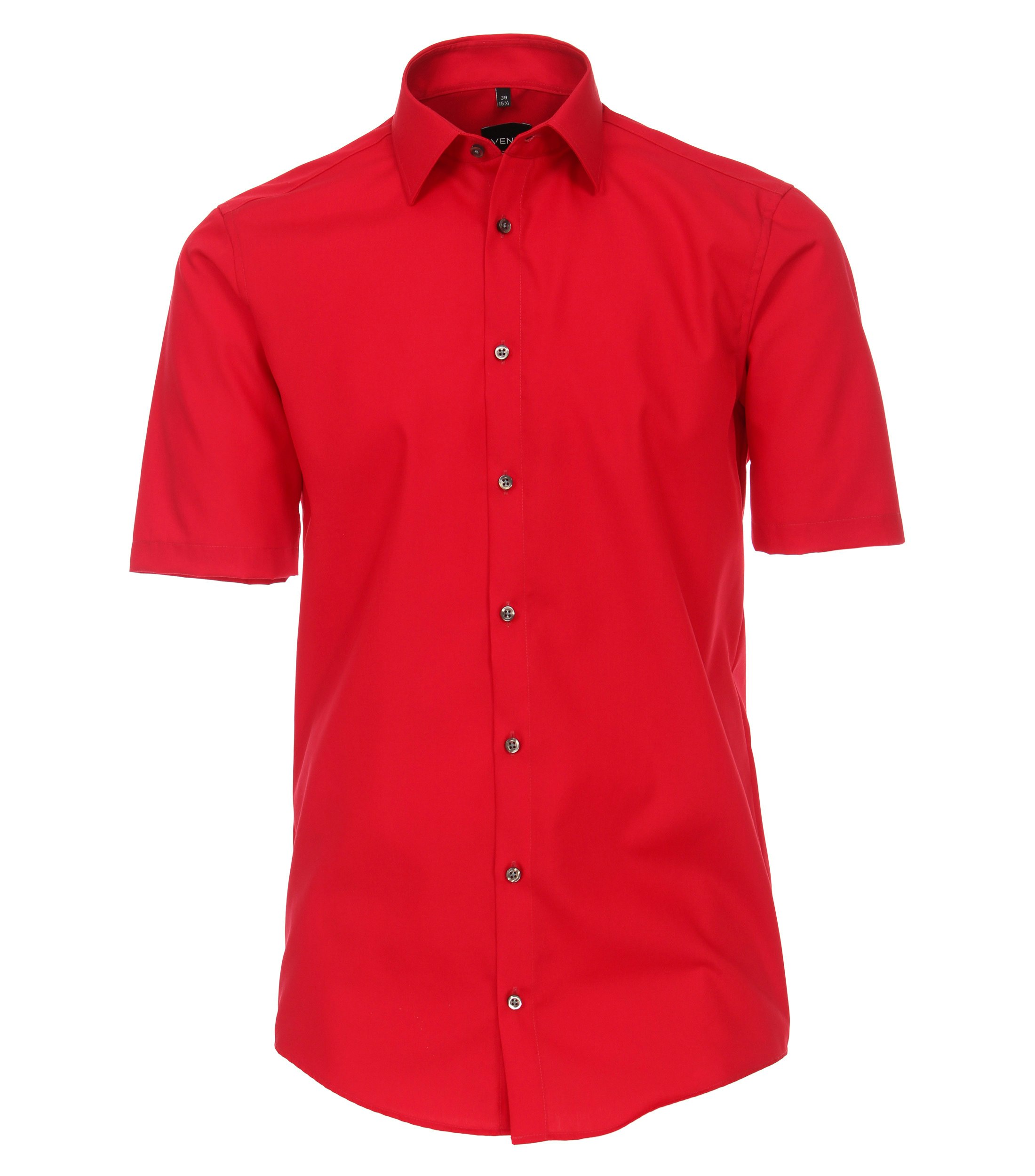 Ein Businesshemd im uni Muster in der Farbe sattes Rot