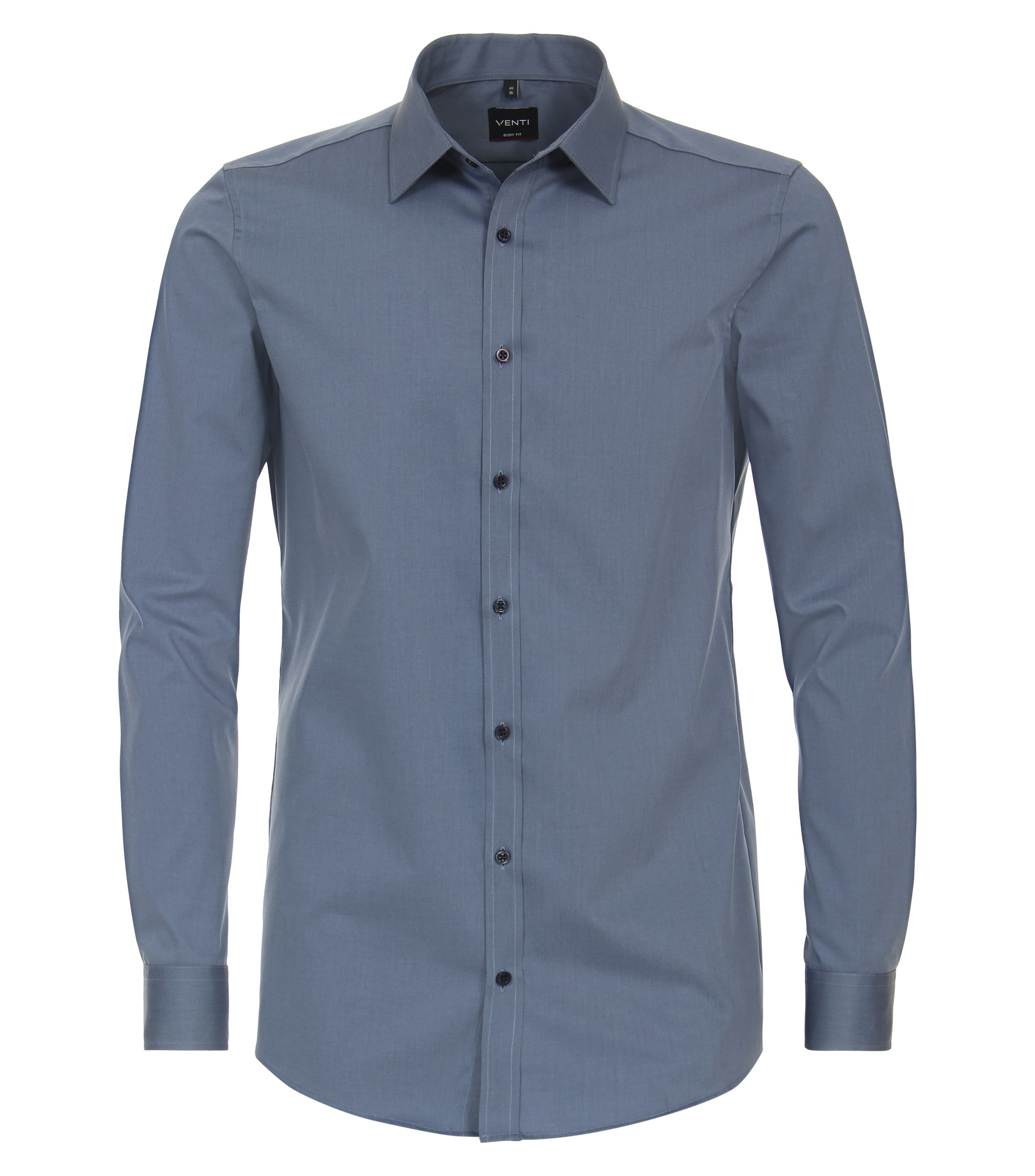 Ein Businesshemd im uni Muster in der Farbe Mittelblau