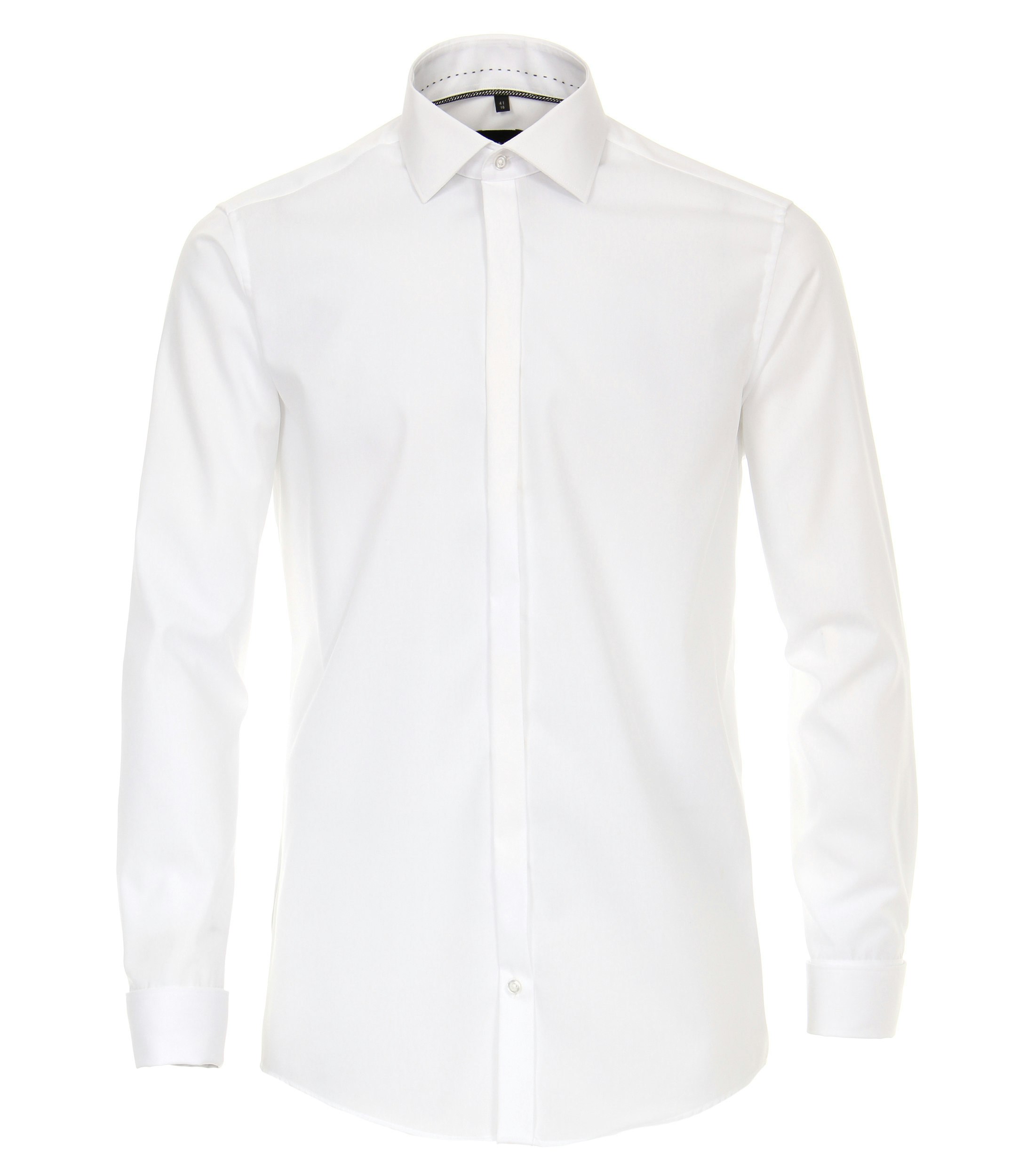 Ein Businesshemd im uni Muster in der Farbe Weiß