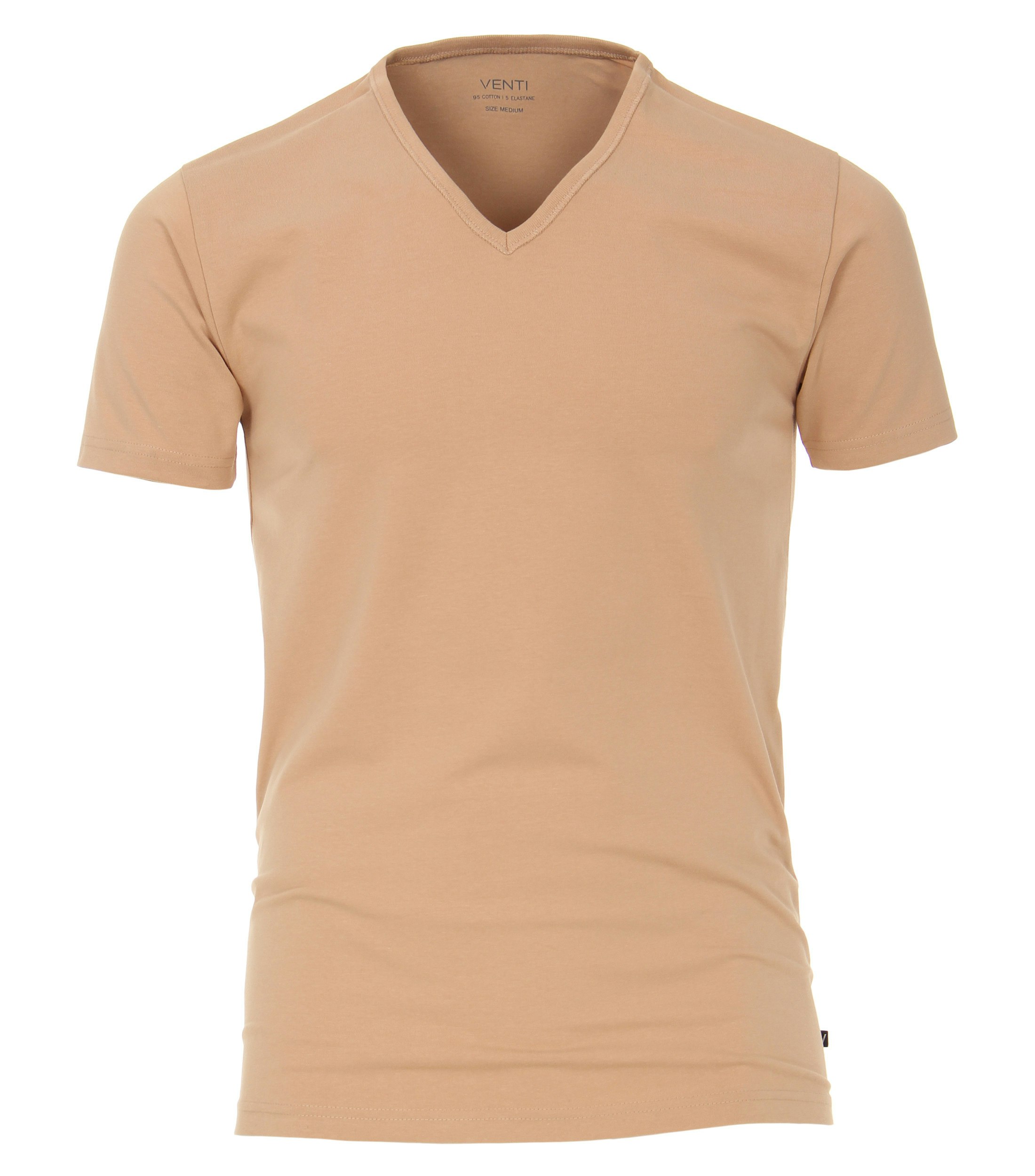 Ein T-Shirt im uni Muster in der Farbe Beige