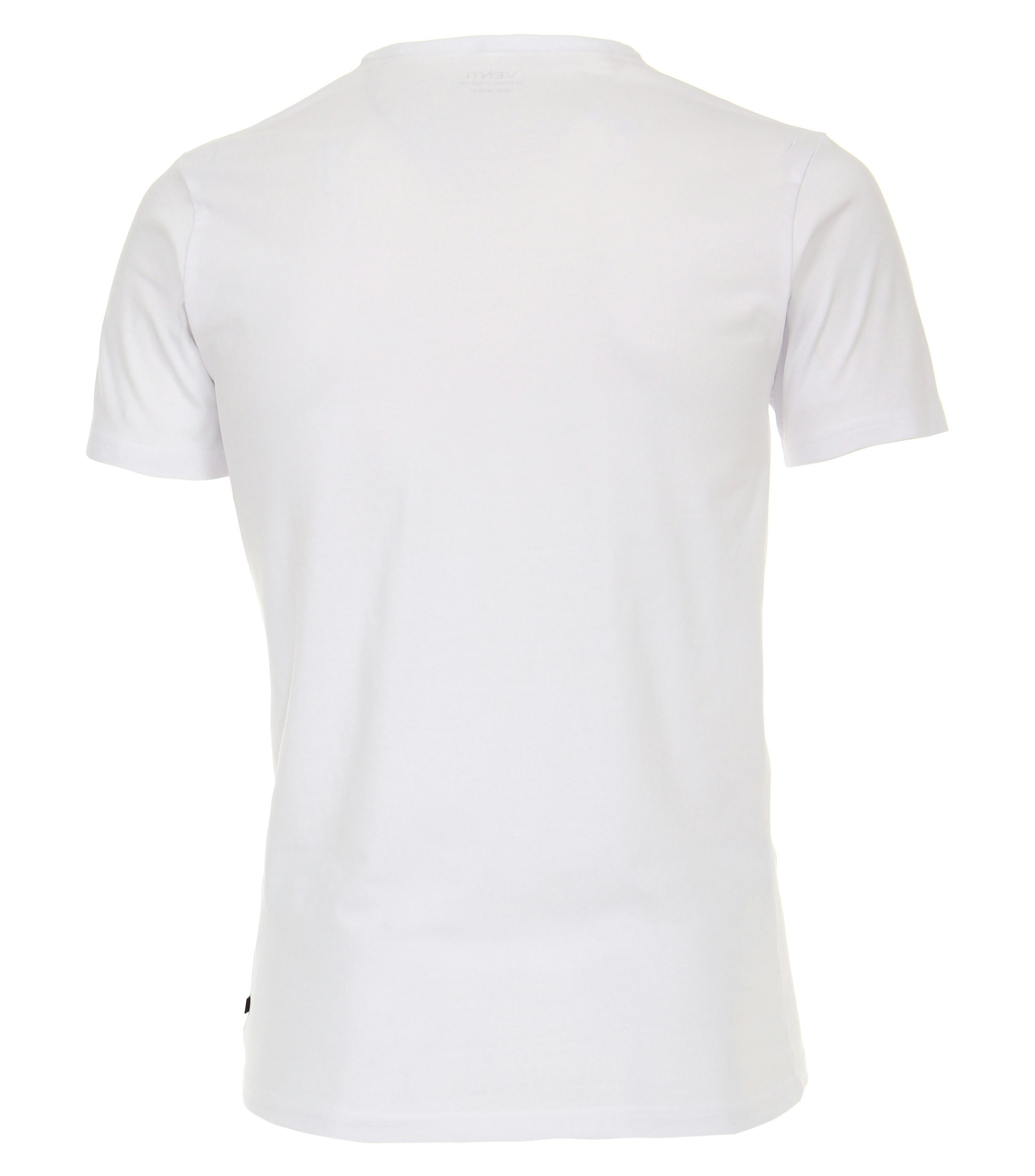 Das Model trägt ein TShirt im uni Muster in der Farbe Weiß