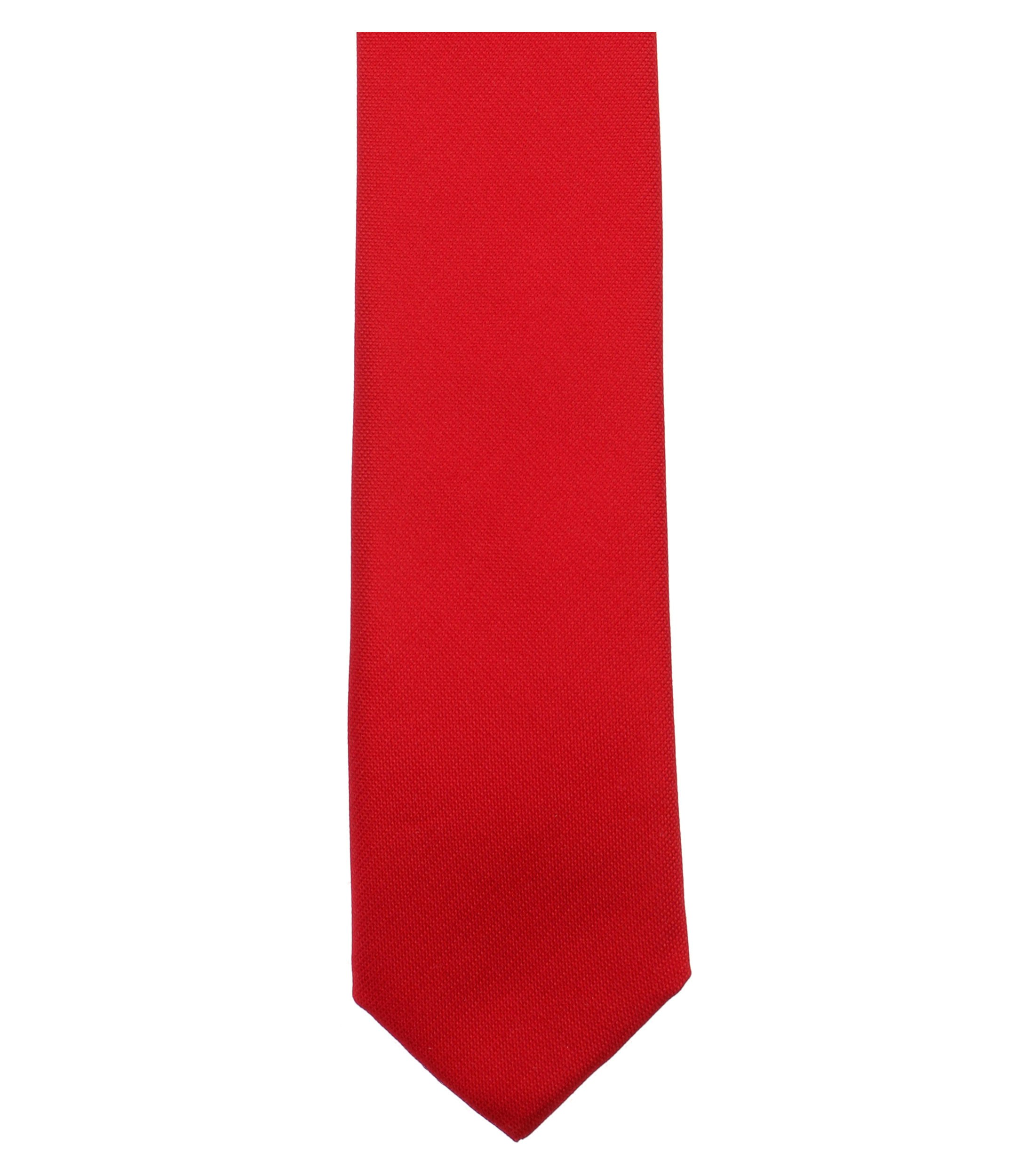 Ein Krawatte im uni Muster in der Farbe sattes Rot