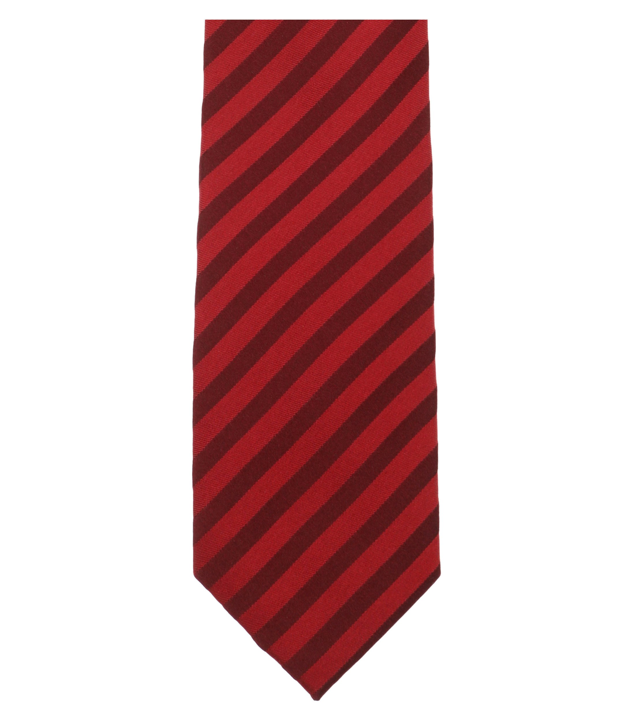 Ein Krawatte im gestreift Muster in der Farbe Rot