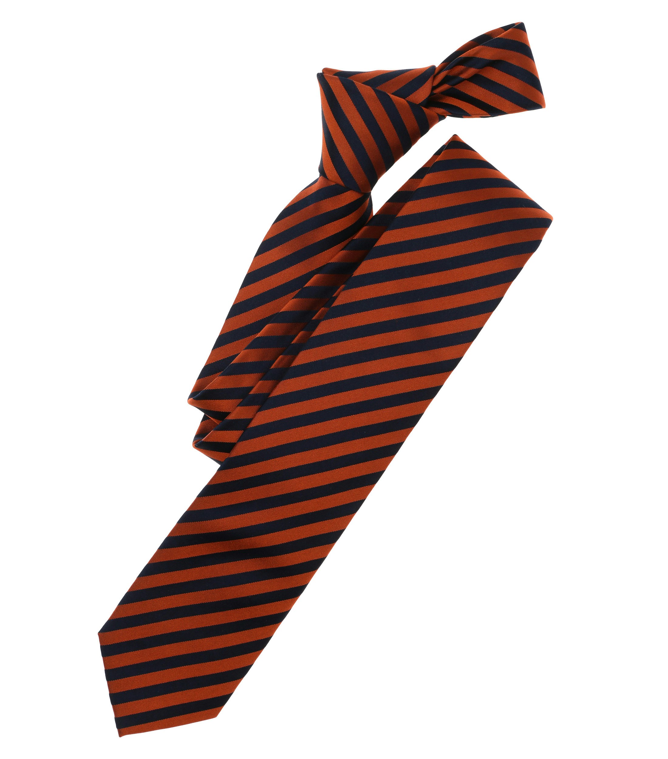 Ein Krawatte im gestreift Muster in der Farbe Dunkelorange