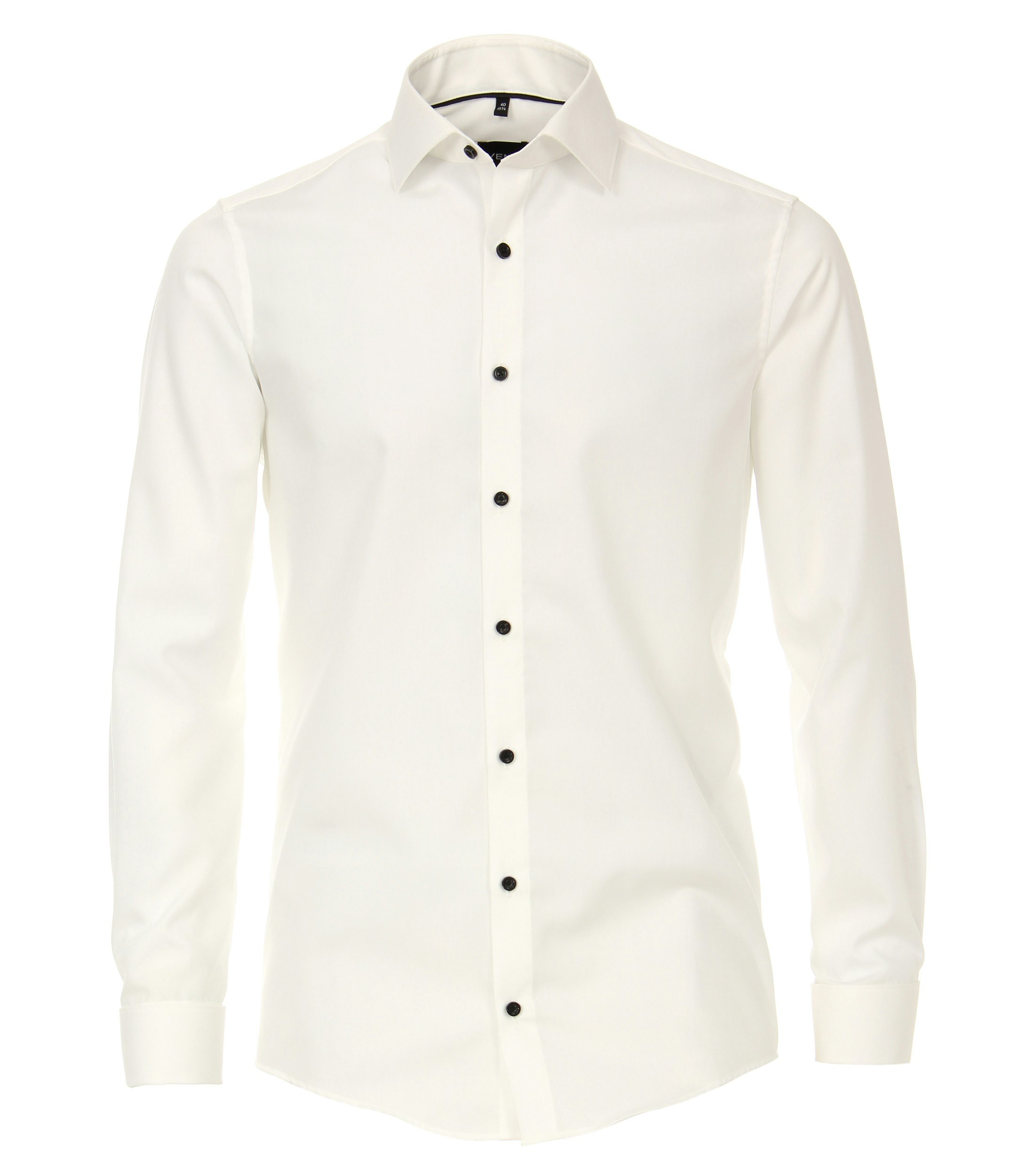 Ein Businesshemd im uni Muster in der Farbe Ivory