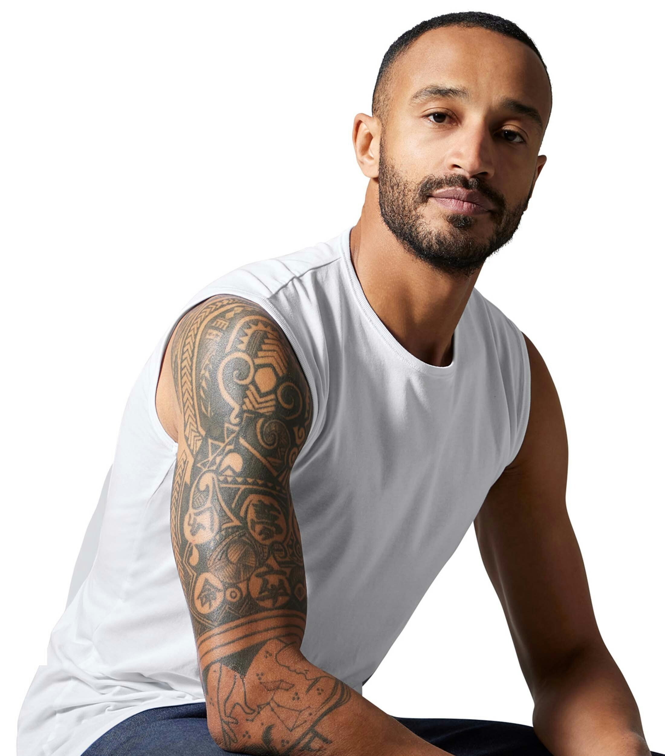 Ein Tanktop im uni Muster in der Farbe Weiß