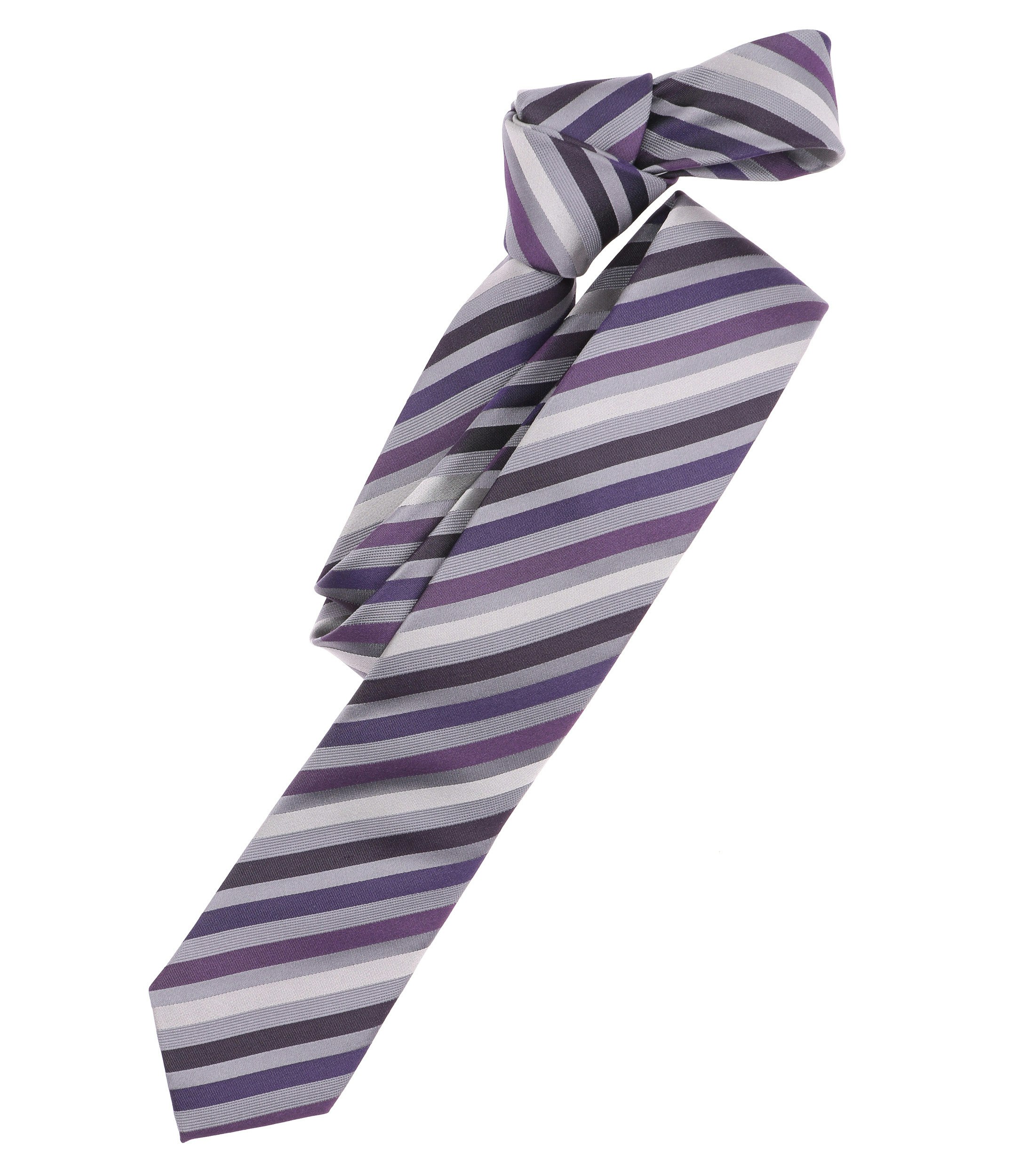 Ein Krawatte im gestreift Muster in der Farbe Dunkellila