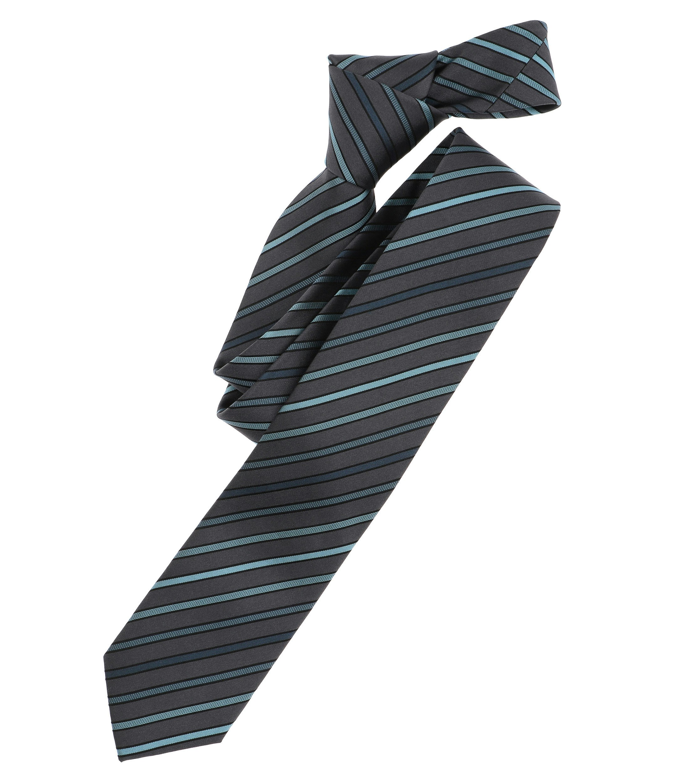 Ein Krawatte im gestreift Muster in der Farbe Helltürkis