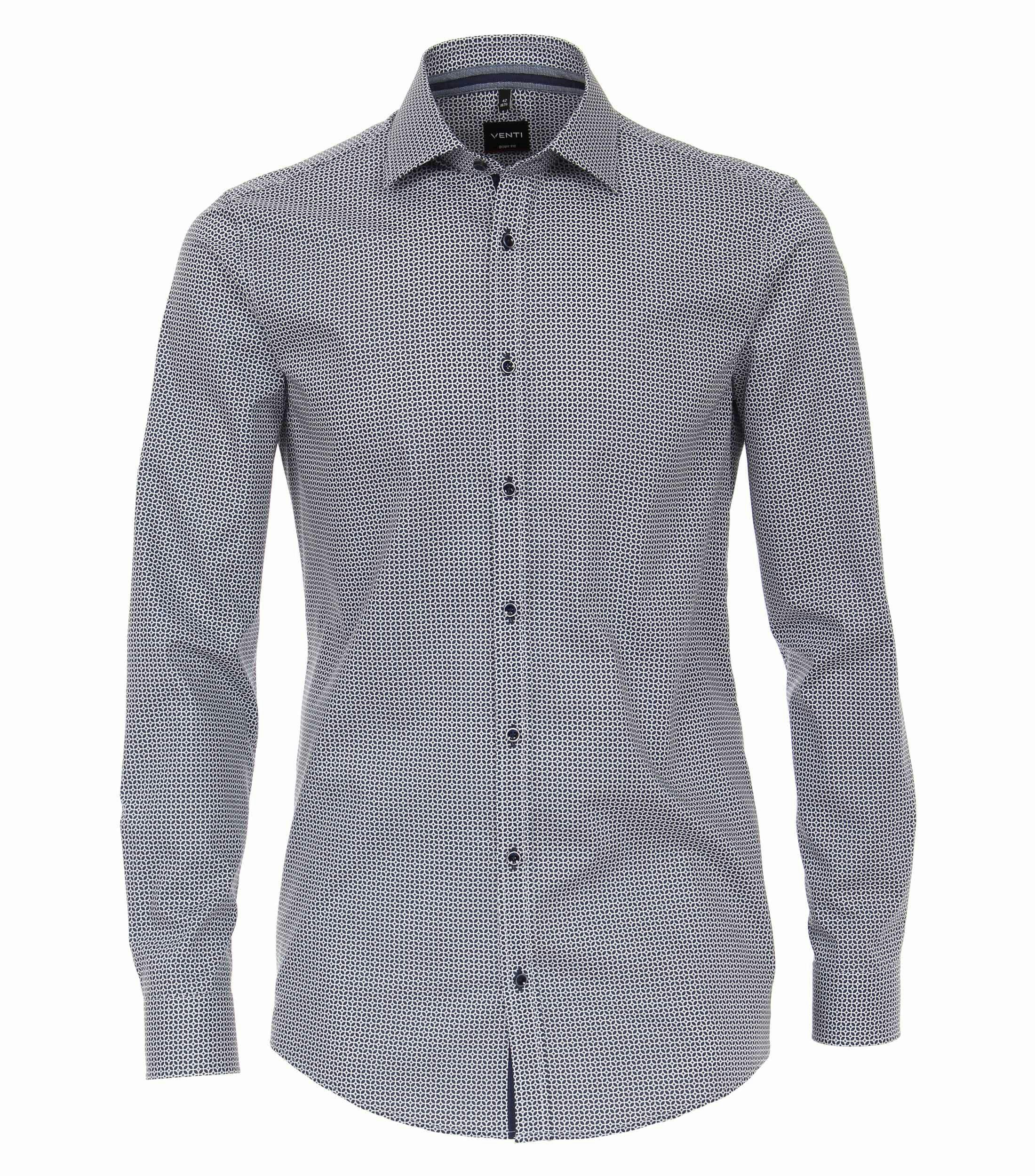 Ein Businesshemd im Print Muster in der Farbe Dunkelblau