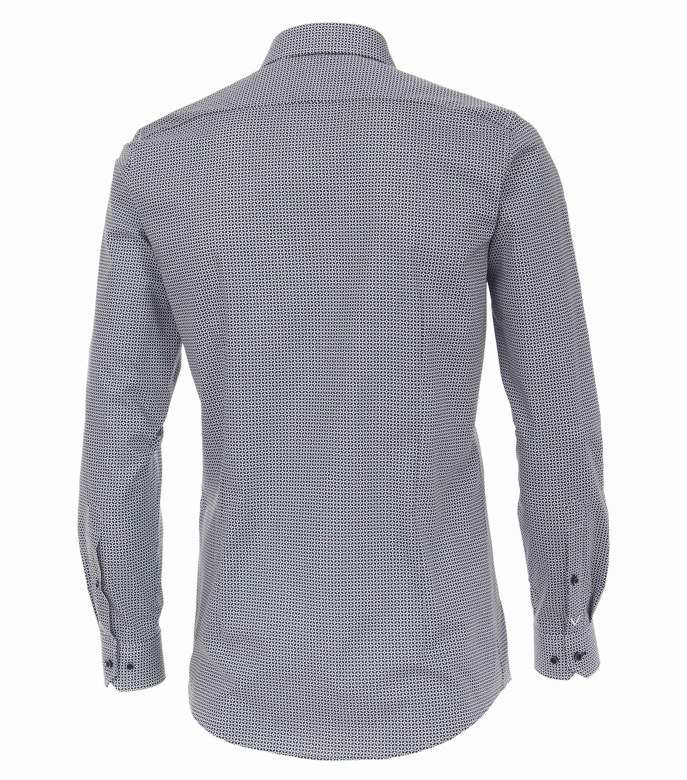 Ein Businesshemd im Print Muster in der Farbe Dunkelblau