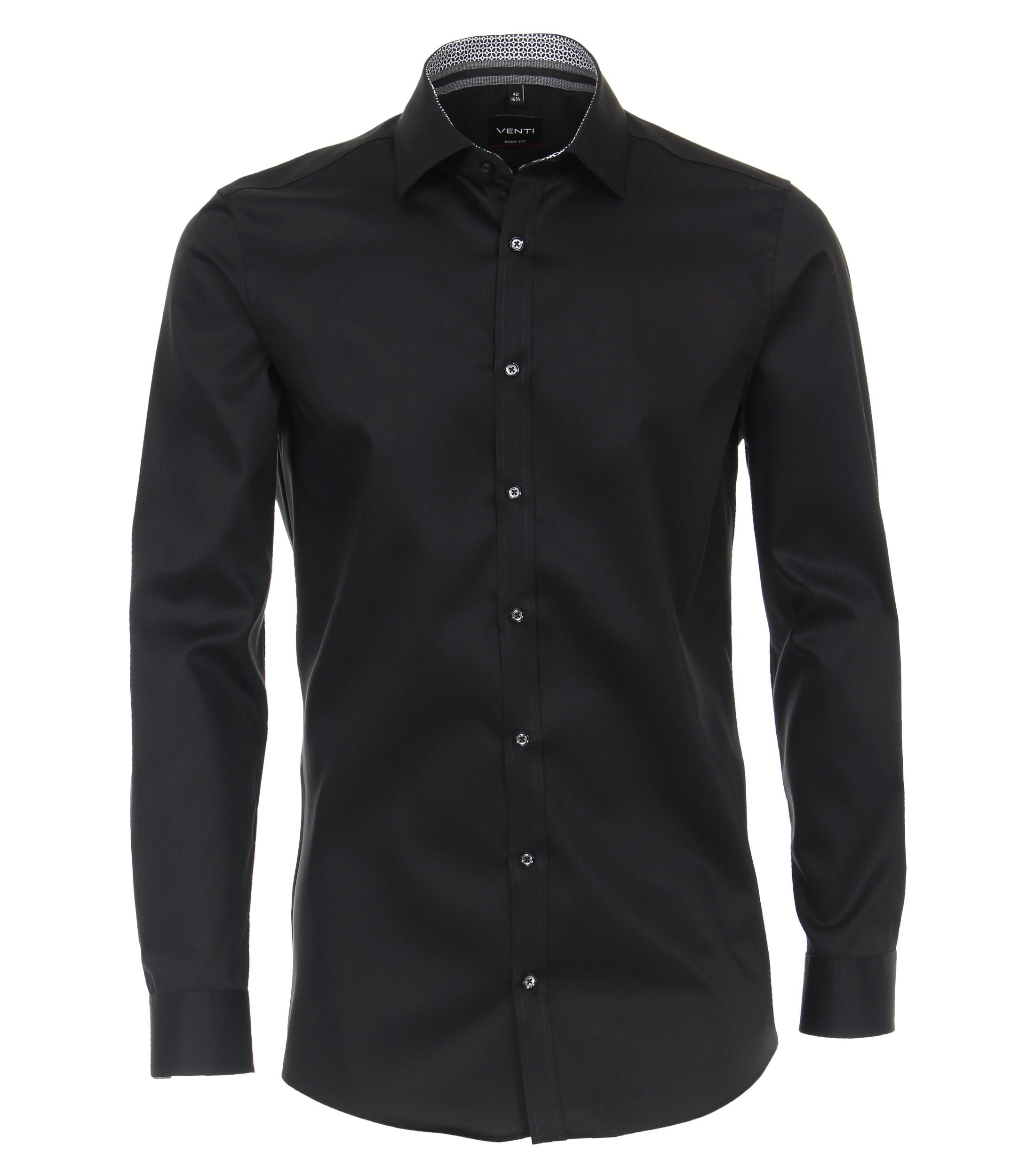 Ein Businesshemd im uni Muster in der Farbe Schwarz