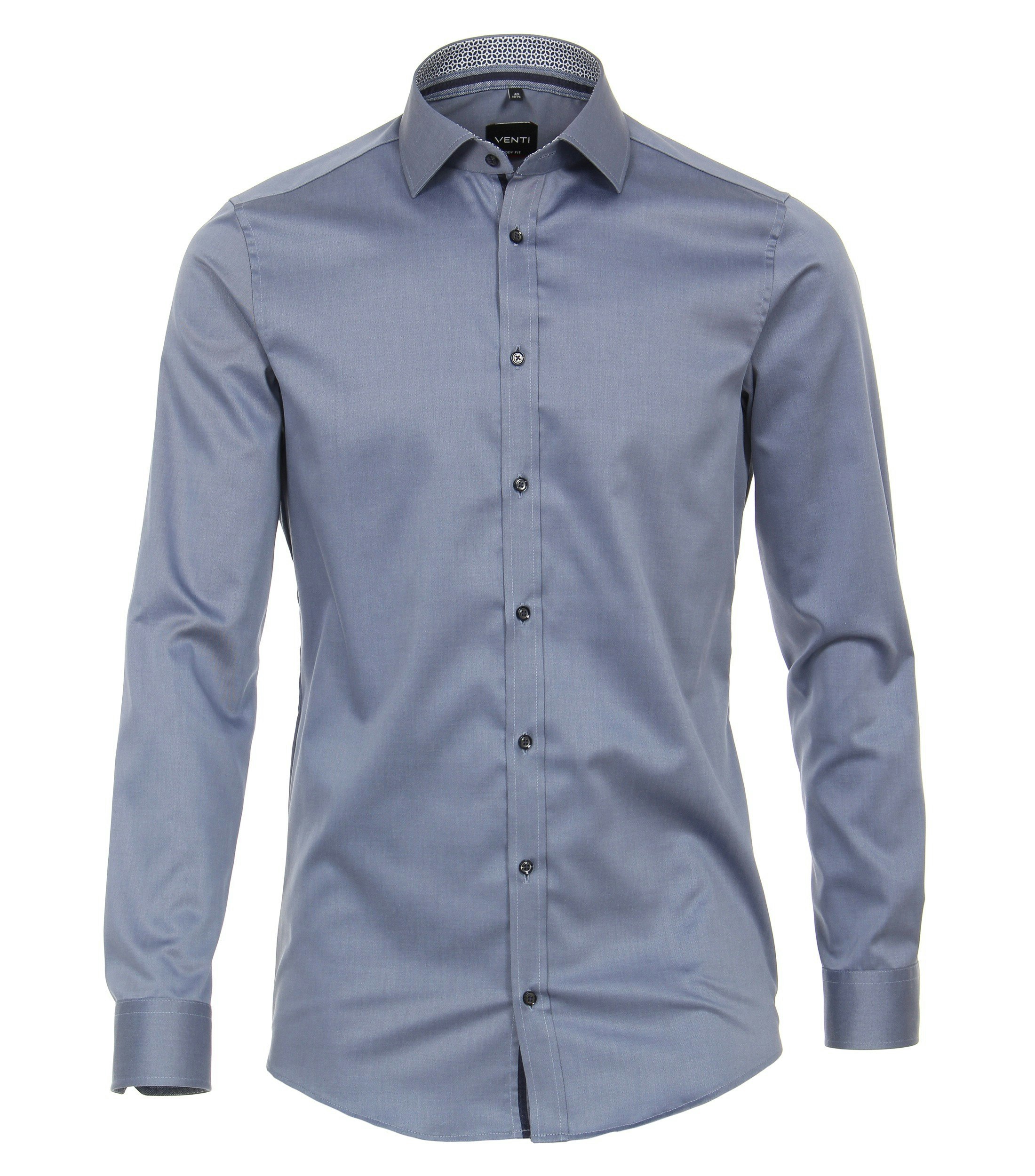 Ein Businesshemd im uni Muster in der Farbe Mittelblau