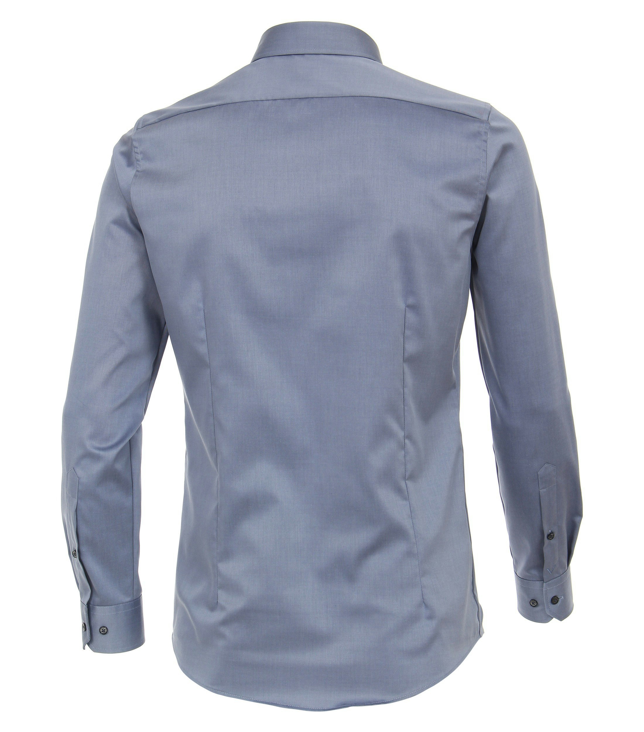 Ein Businesshemd im uni Muster in der Farbe Mittelblau