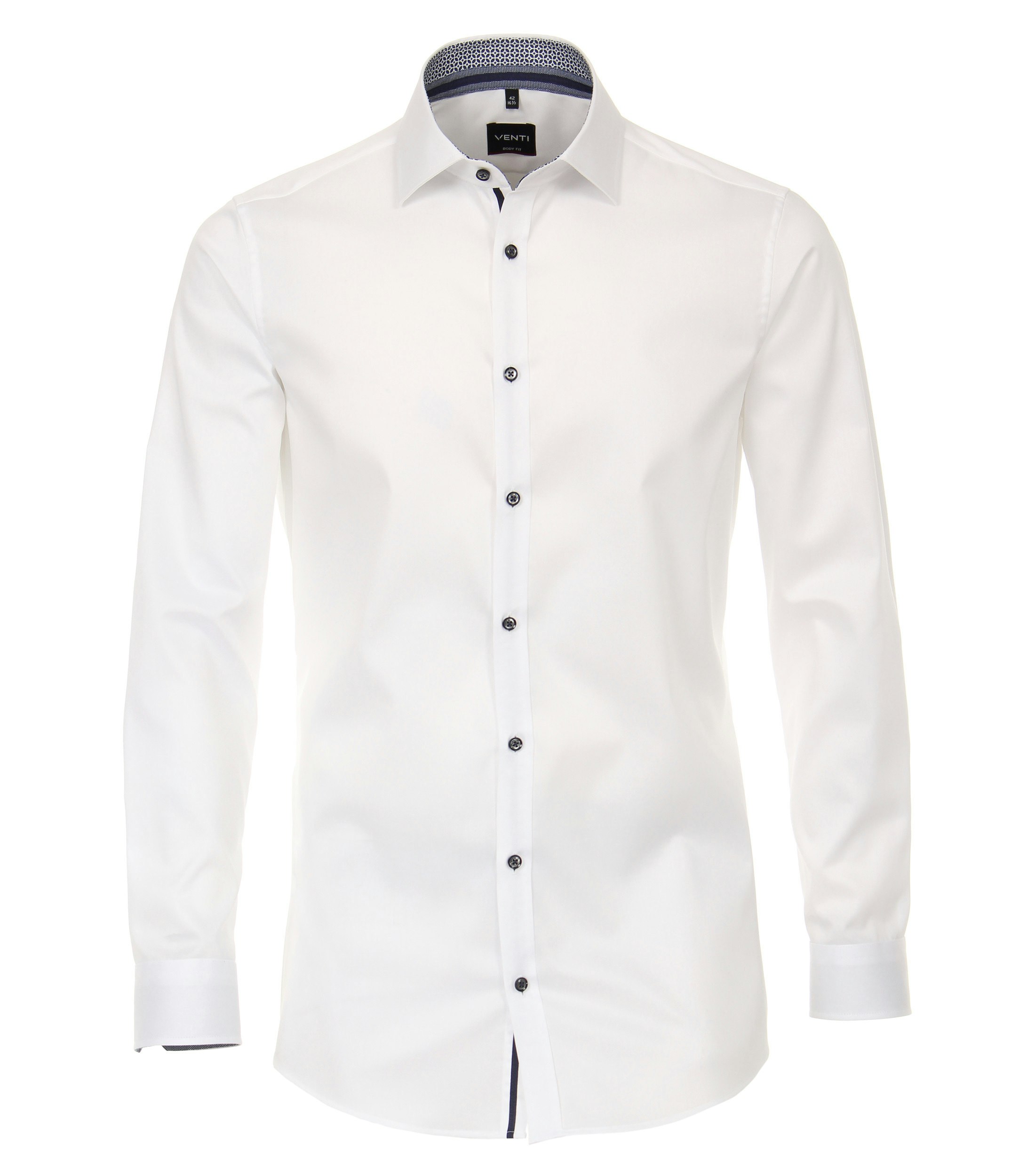 Ein Businesshemd im uni Muster in der Farbe Schneeweiß