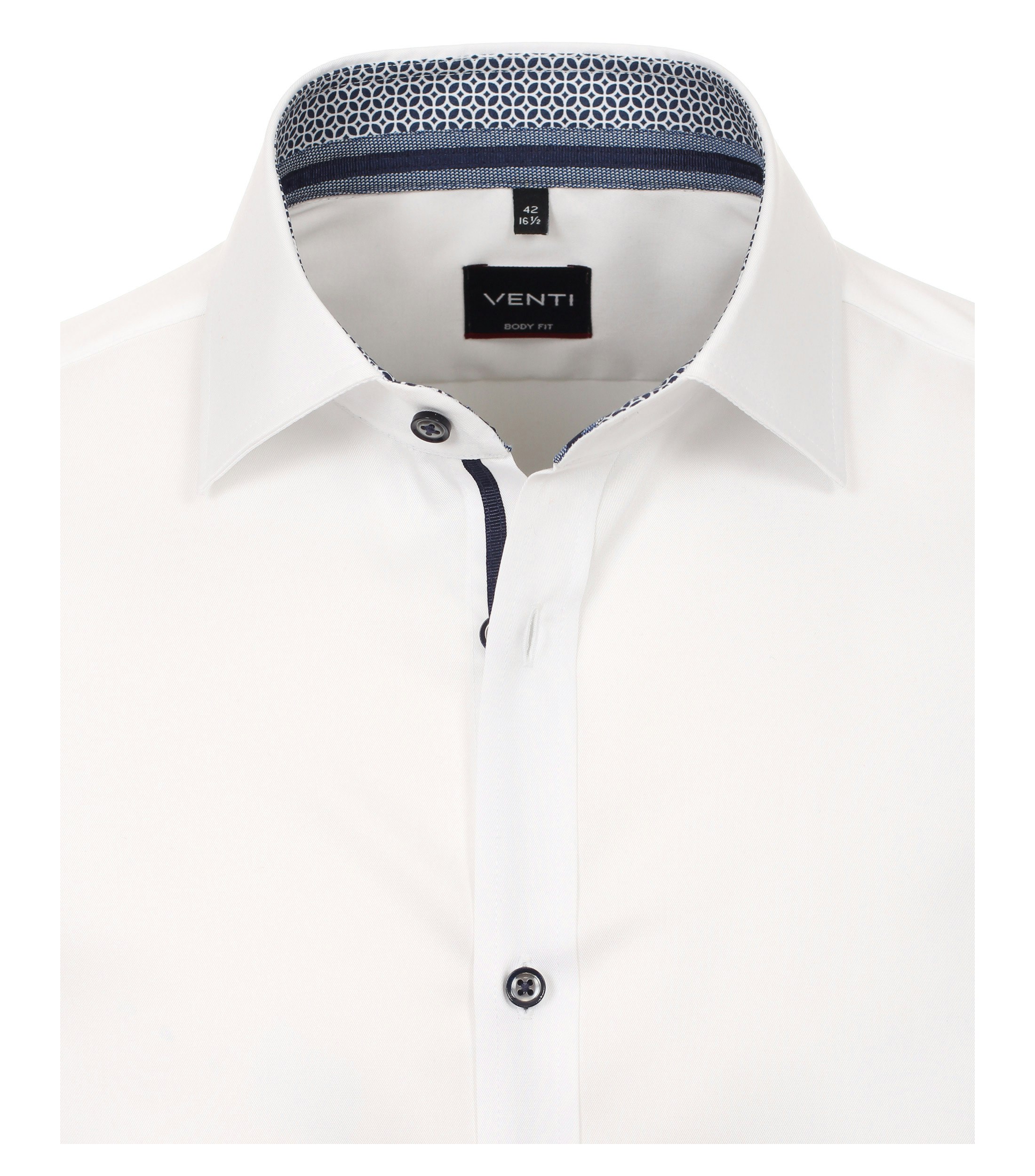 Ein Businesshemd im uni Muster in der Farbe Schneeweiß