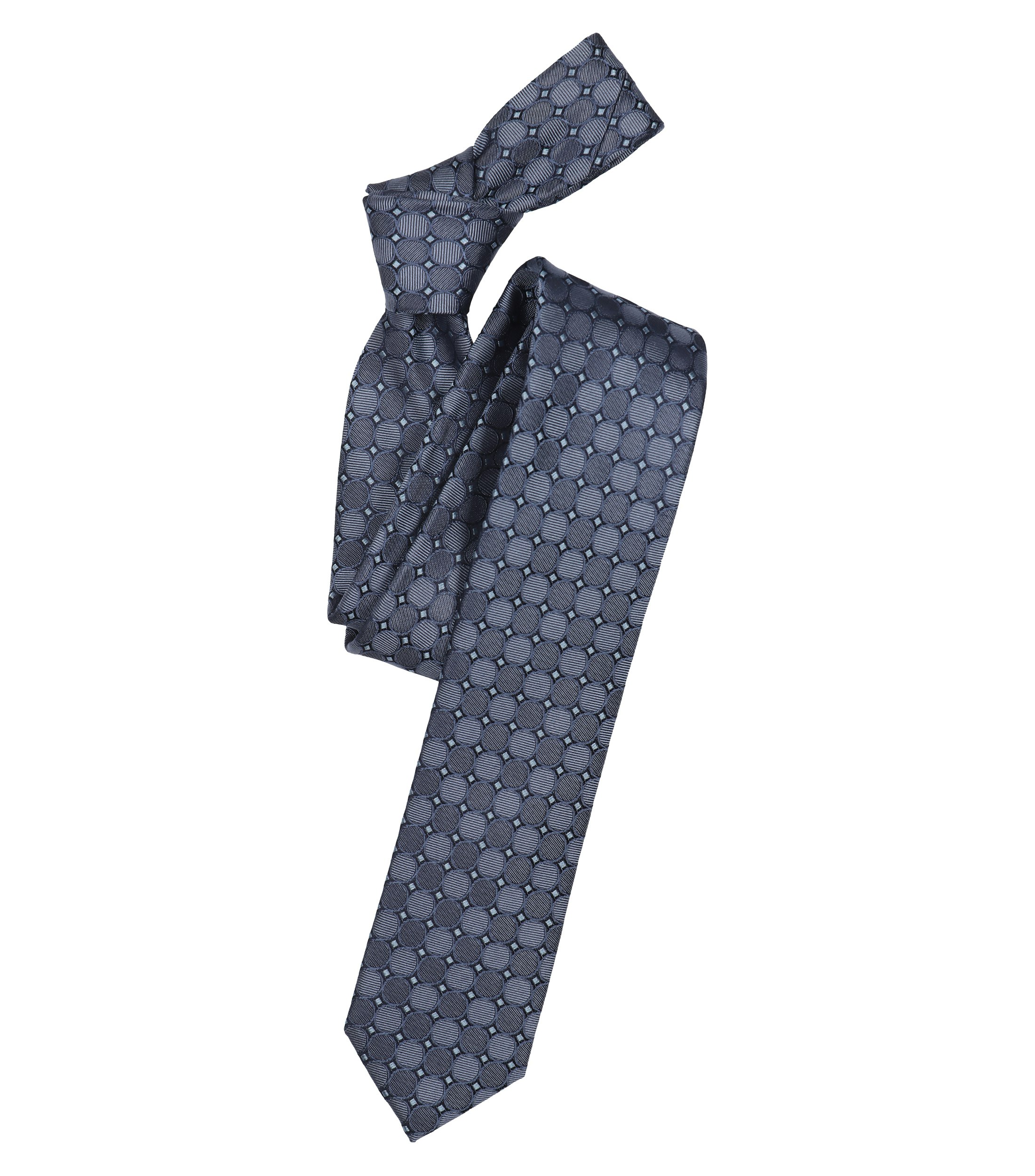 Ein Krawatte im gemustert Muster in der Farbe graues Mittelblau