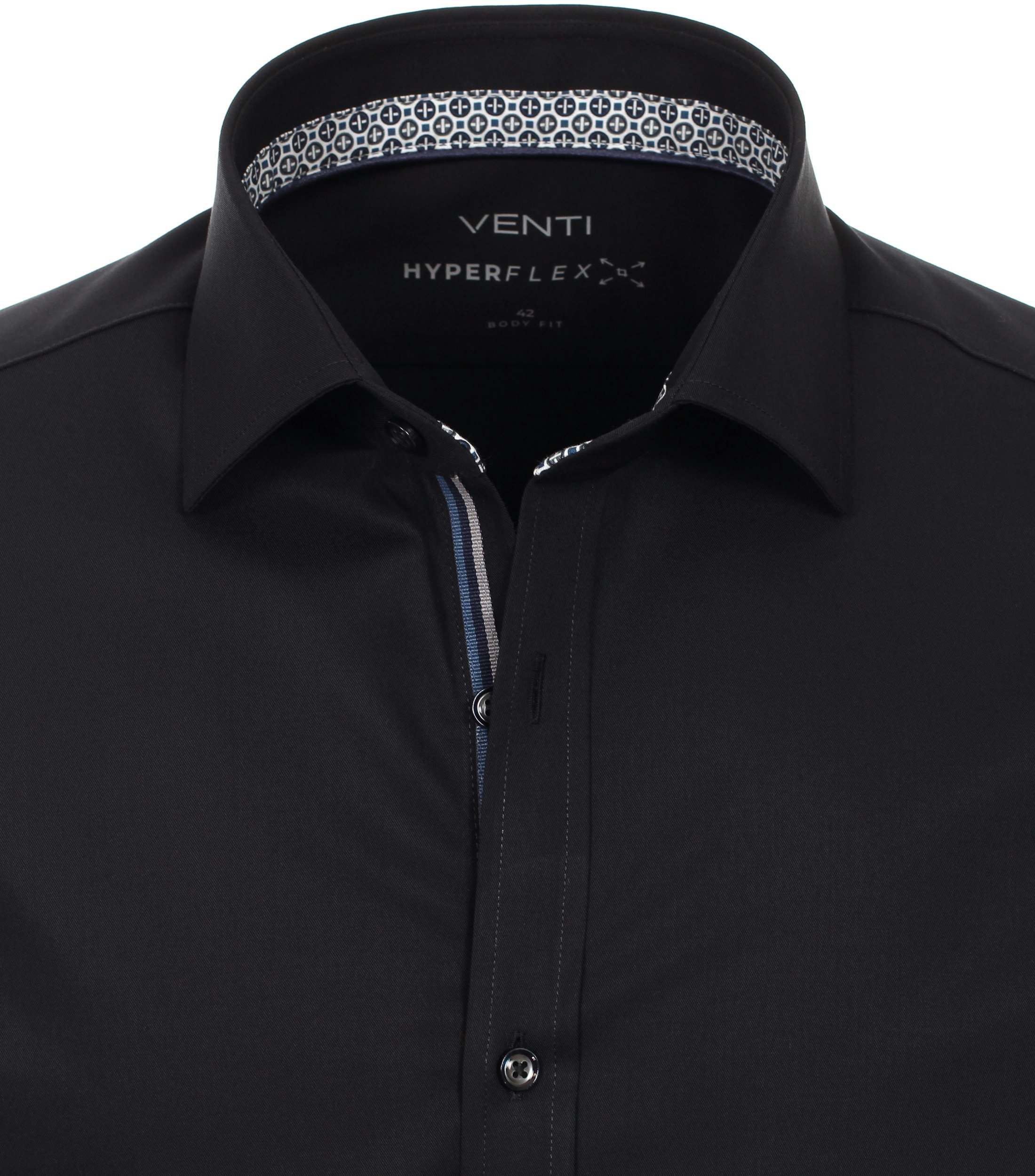 Ein Businesshemd im uni Muster in der Farbe Schwarz