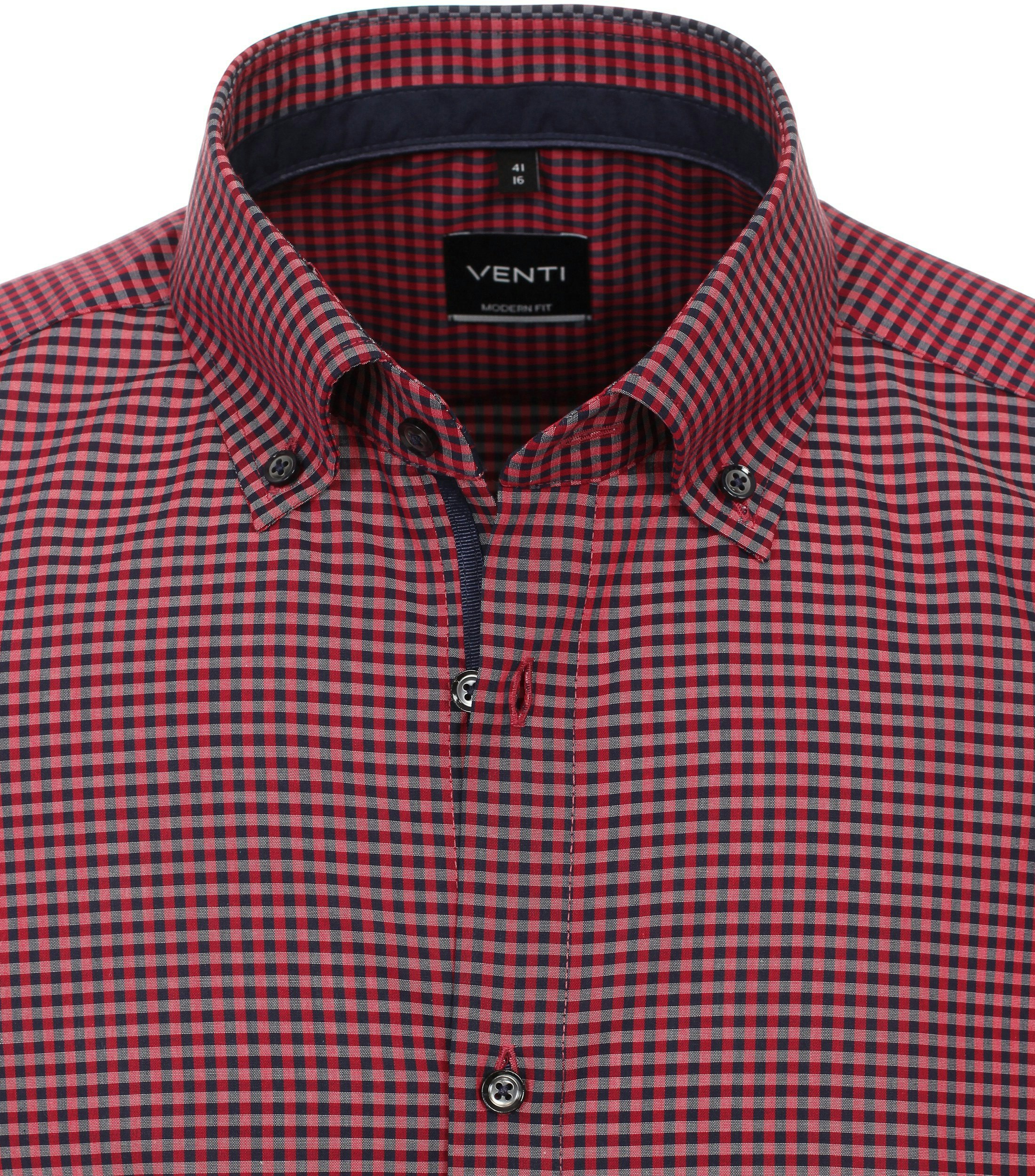 Ein Businesshemd im kariert Muster in der Farbe Rot