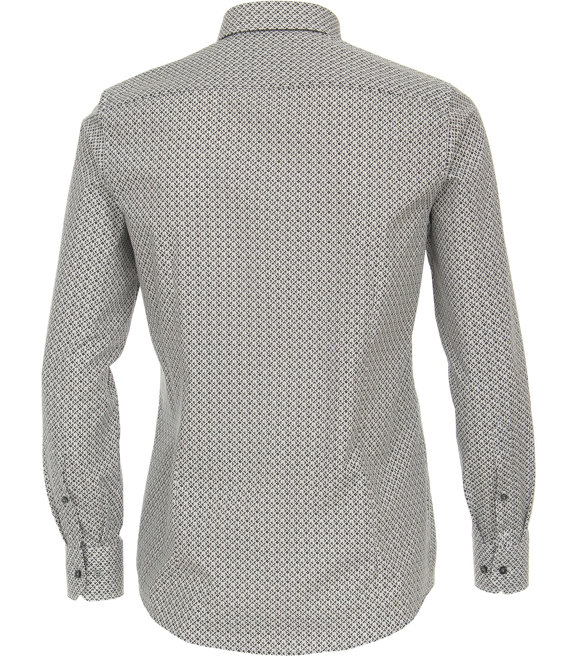 Ein Businesshemd im Print Muster in der Farbe Dunkelgrau