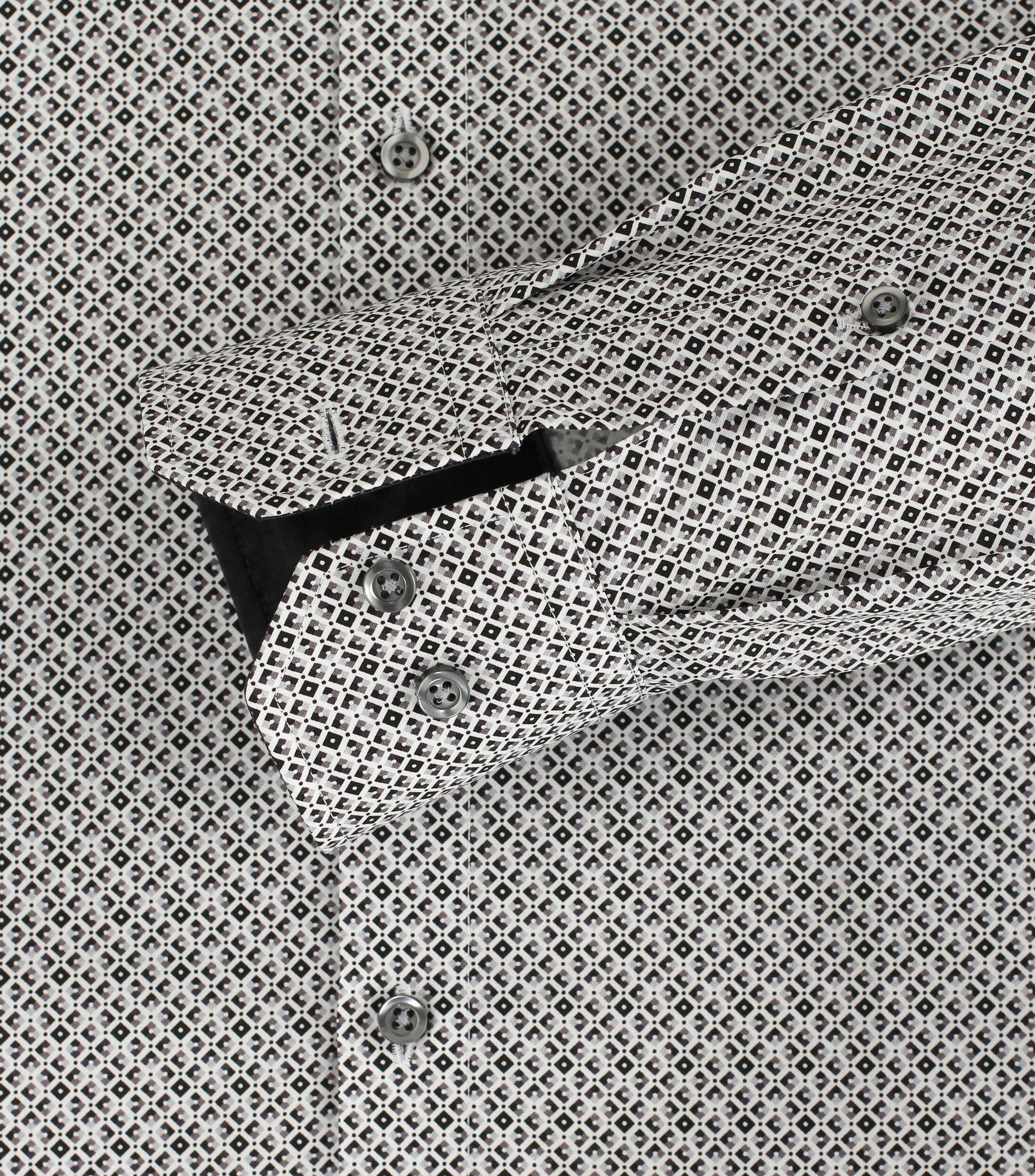 Ein Businesshemd im Print Muster in der Farbe Dunkelgrau