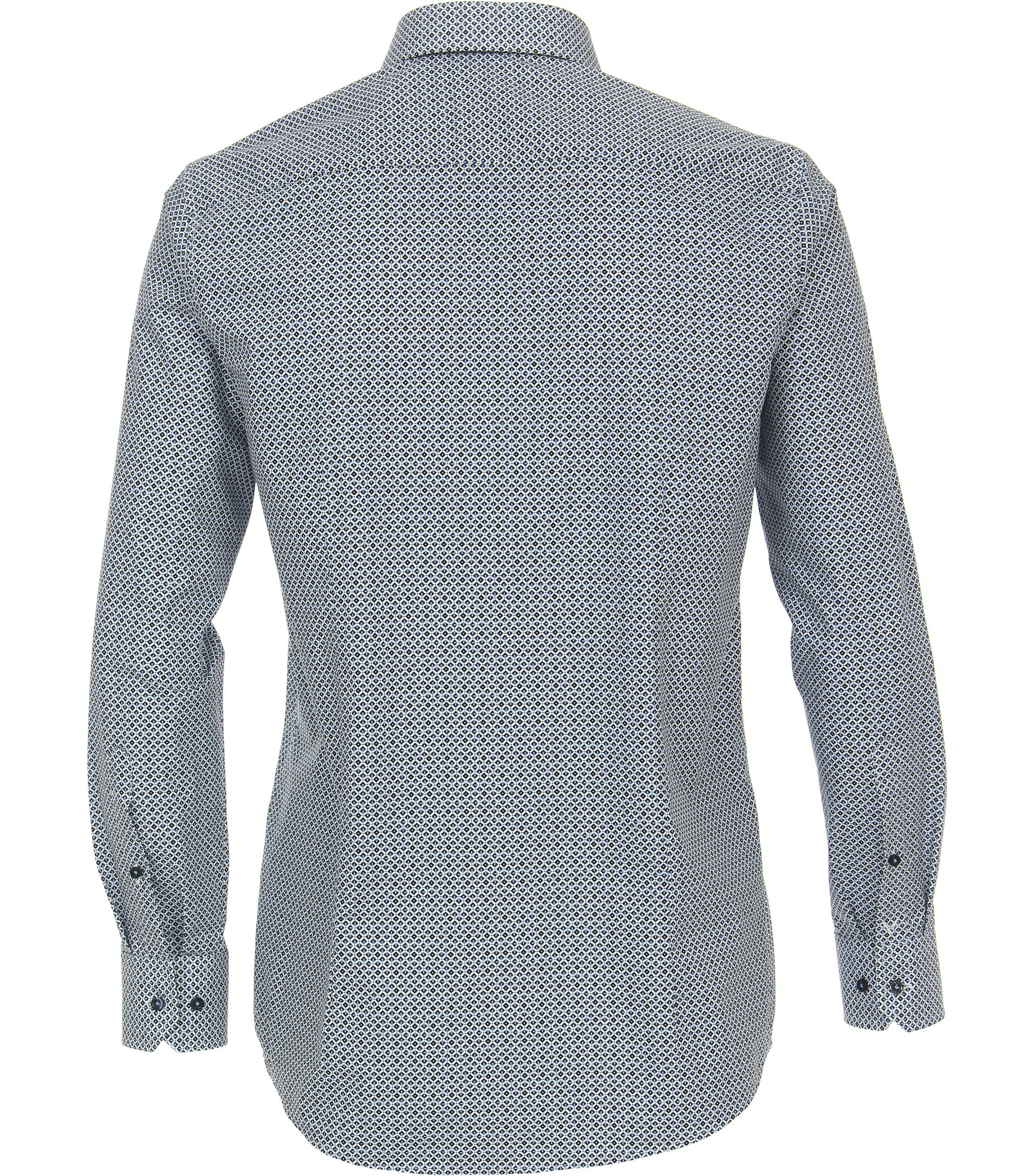 Businesshemd im Print-Muster in der Farbe Mittelblau