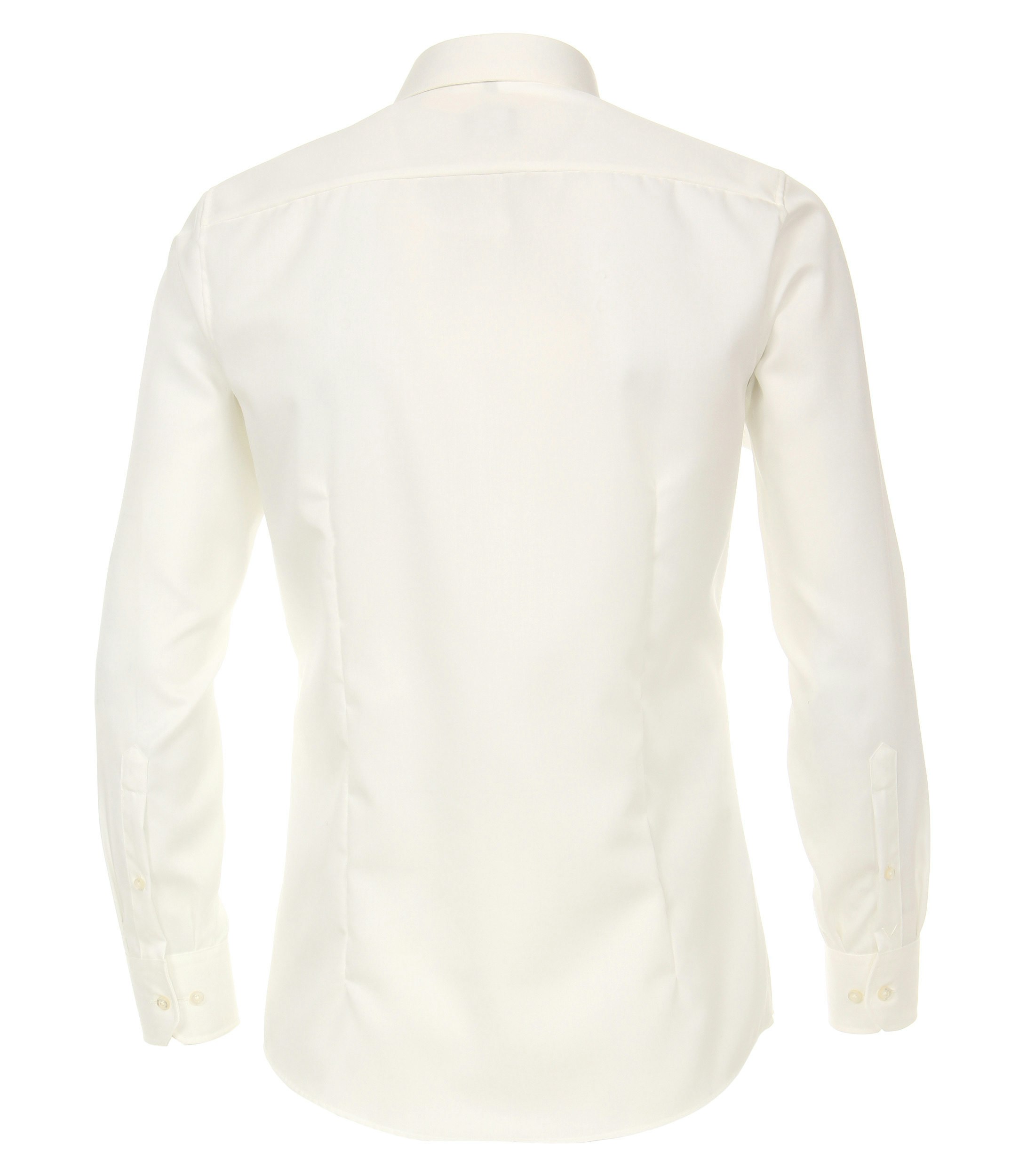 Das Model trägt ein Businesshemd im uni Muster in der Farbe Champagner