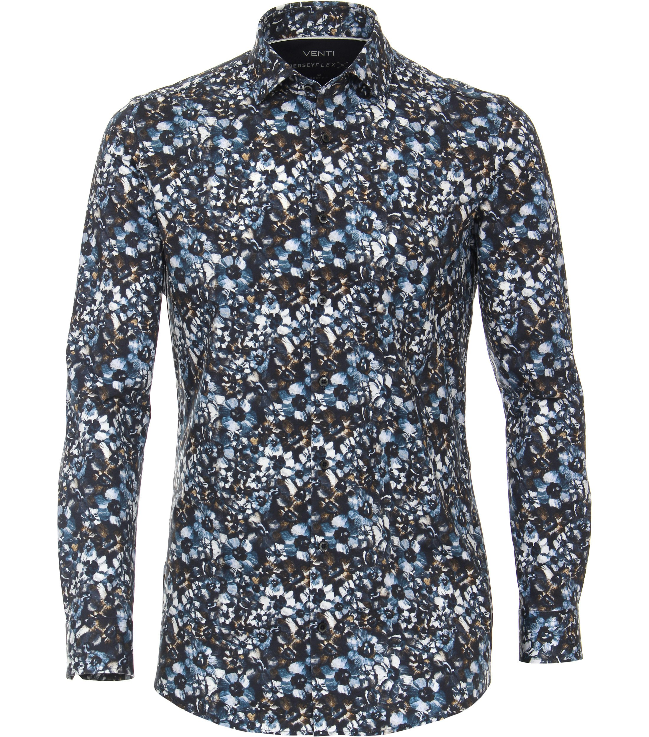 Ein Businesshemd im Print Muster in der Farbe Dunkelblau