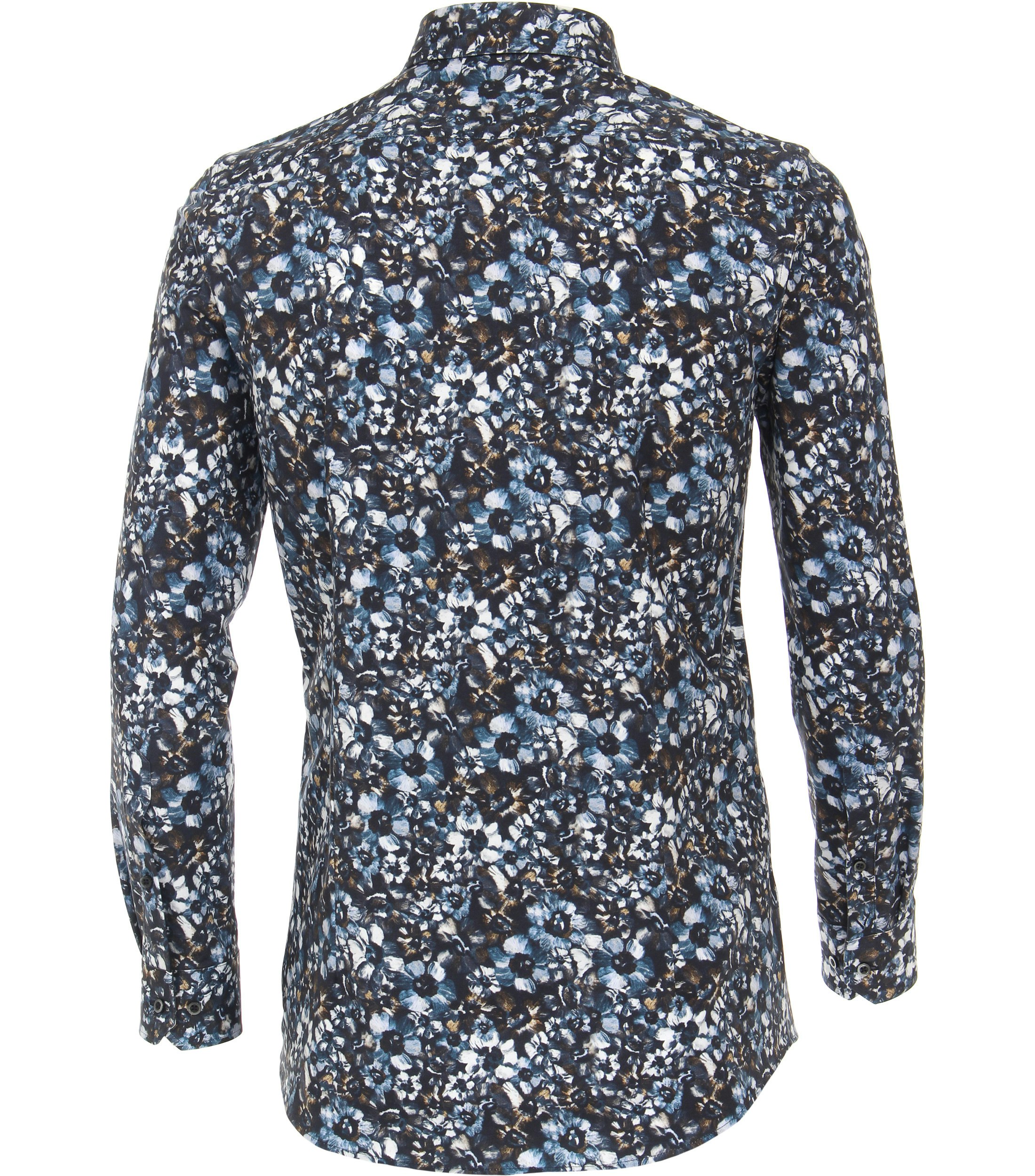 Ein Businesshemd im Print Muster in der Farbe Dunkelblau