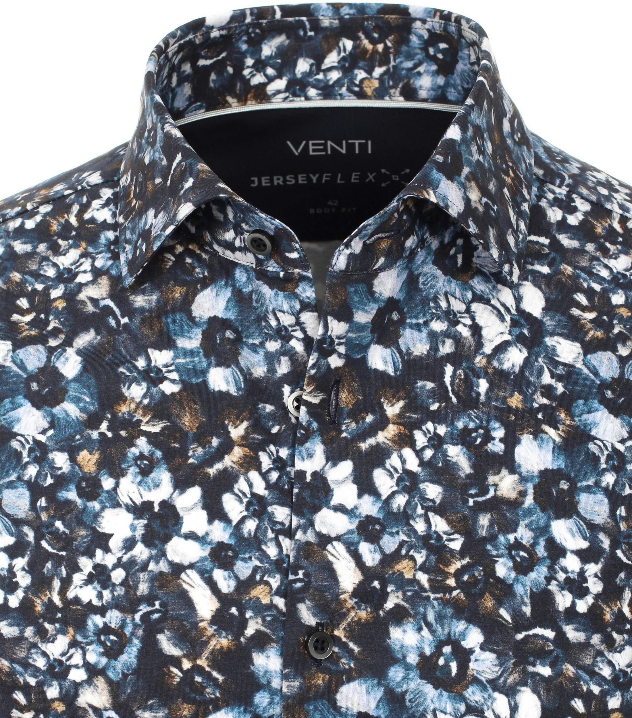 Ein Businesshemd im Print Muster in der Farbe Dunkelblau