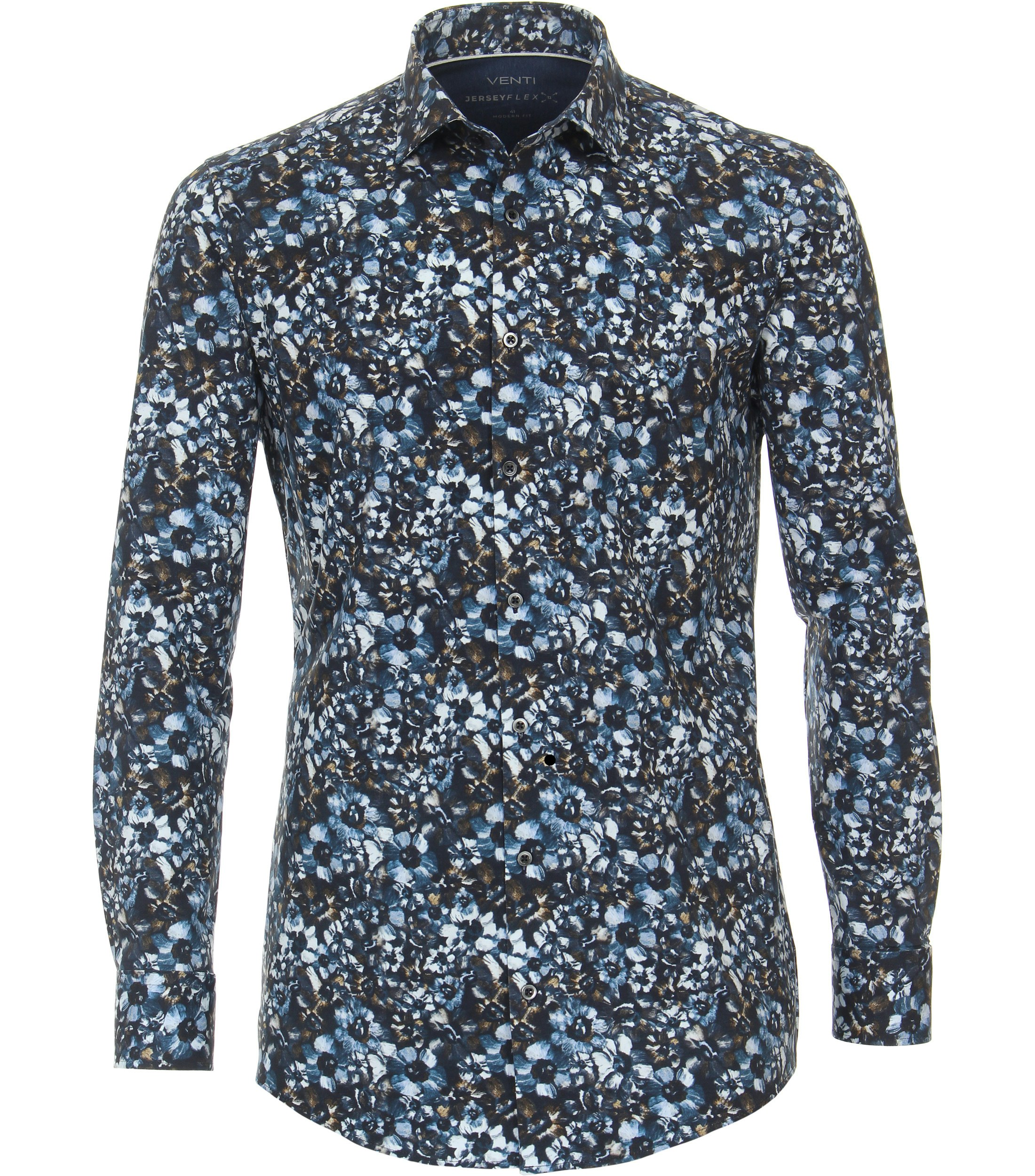 Ein Businesshemd im Print Muster in der Farbe Dunkelblau