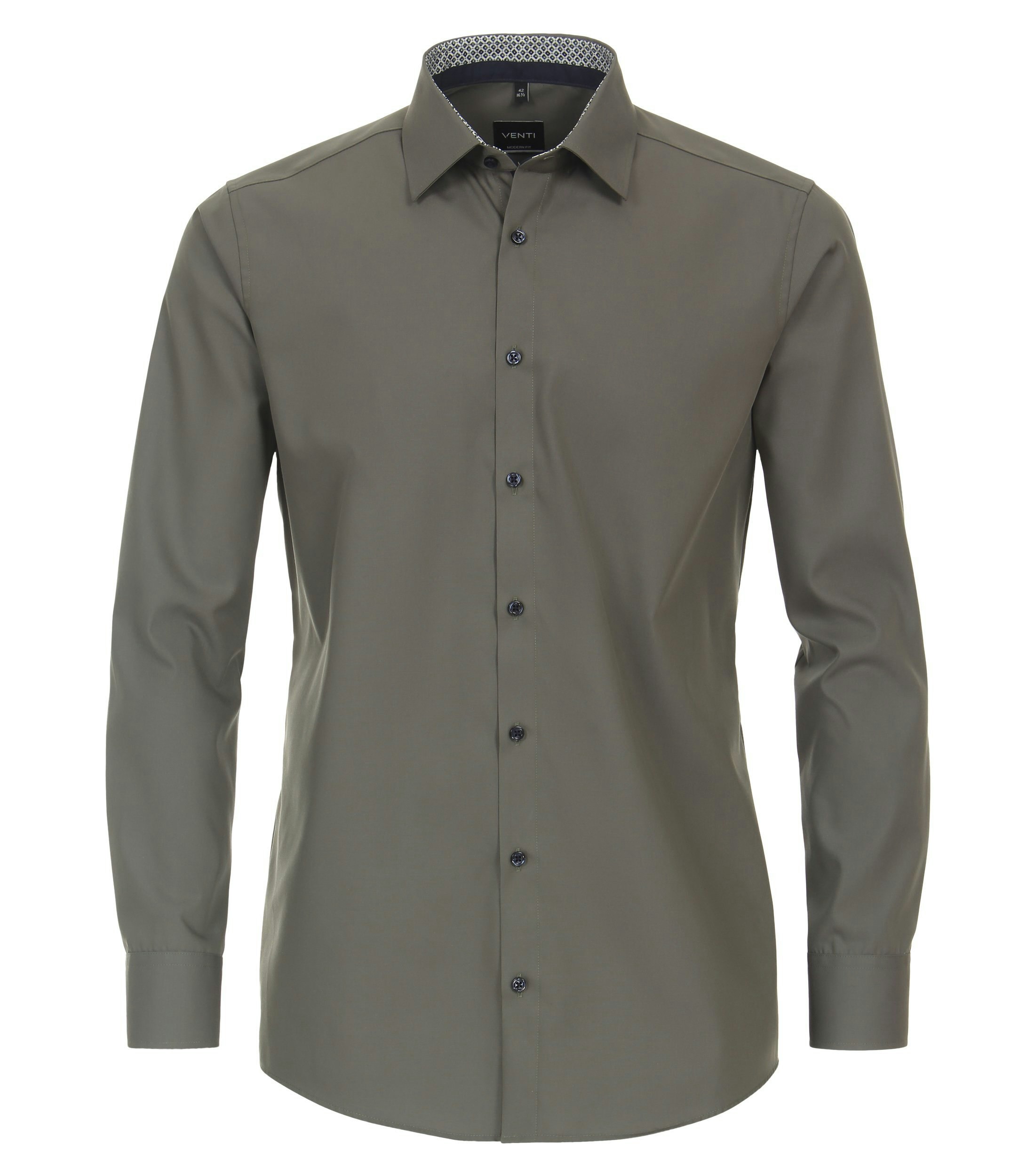 Ein Businesshemd im uni Muster in der Farbe Olive