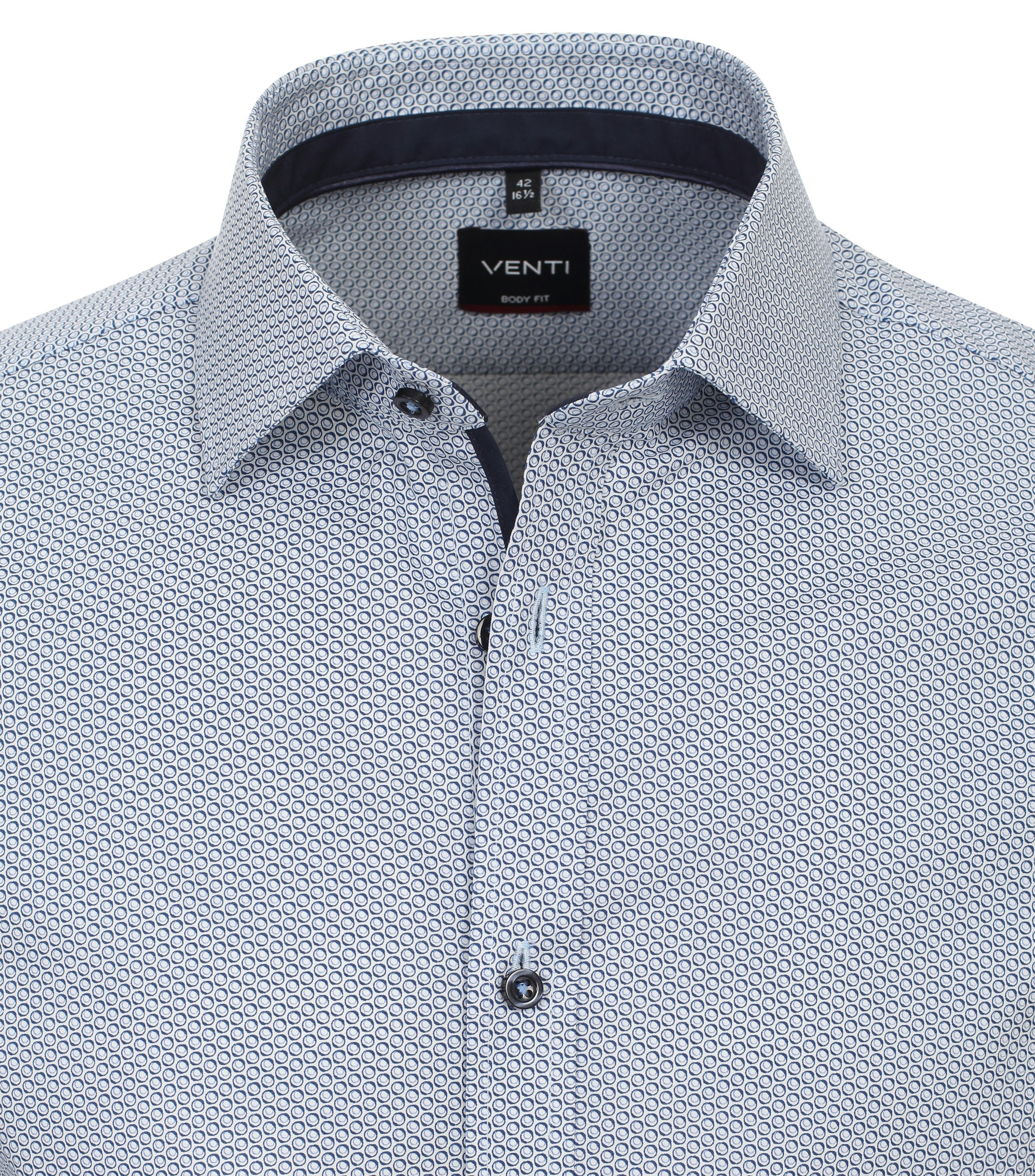 Ein Businesshemd im Print Muster in der Farbe Mittelblau