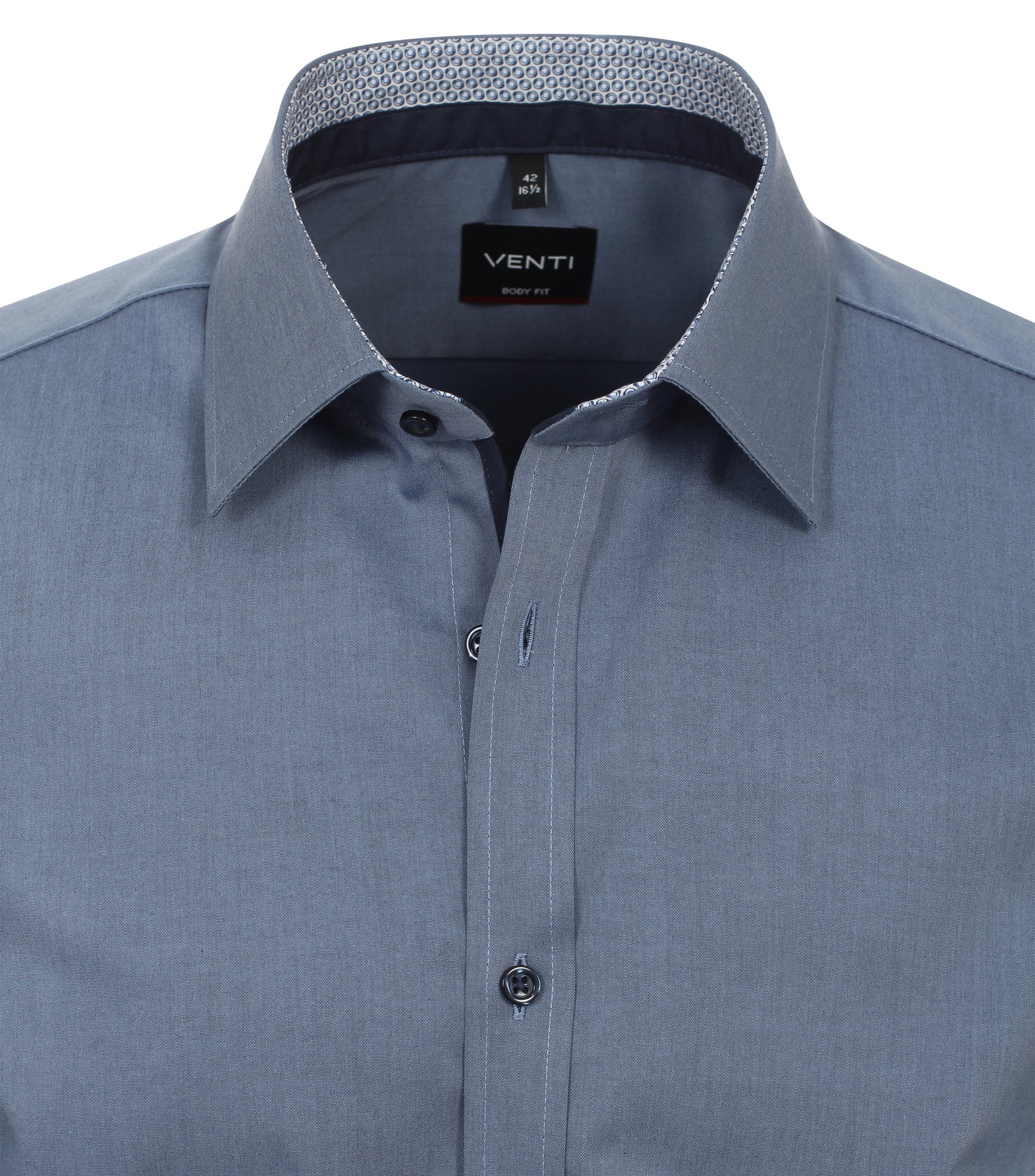 Ein Businesshemd im uni Muster in der Farbe Mittelblau