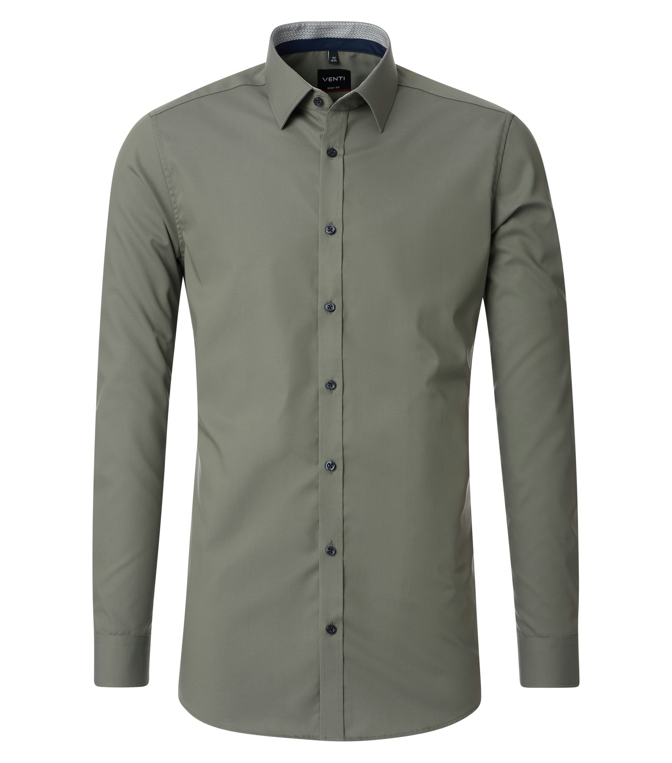 Ein Businesshemd im uni Muster in der Farbe Dunkelgrün