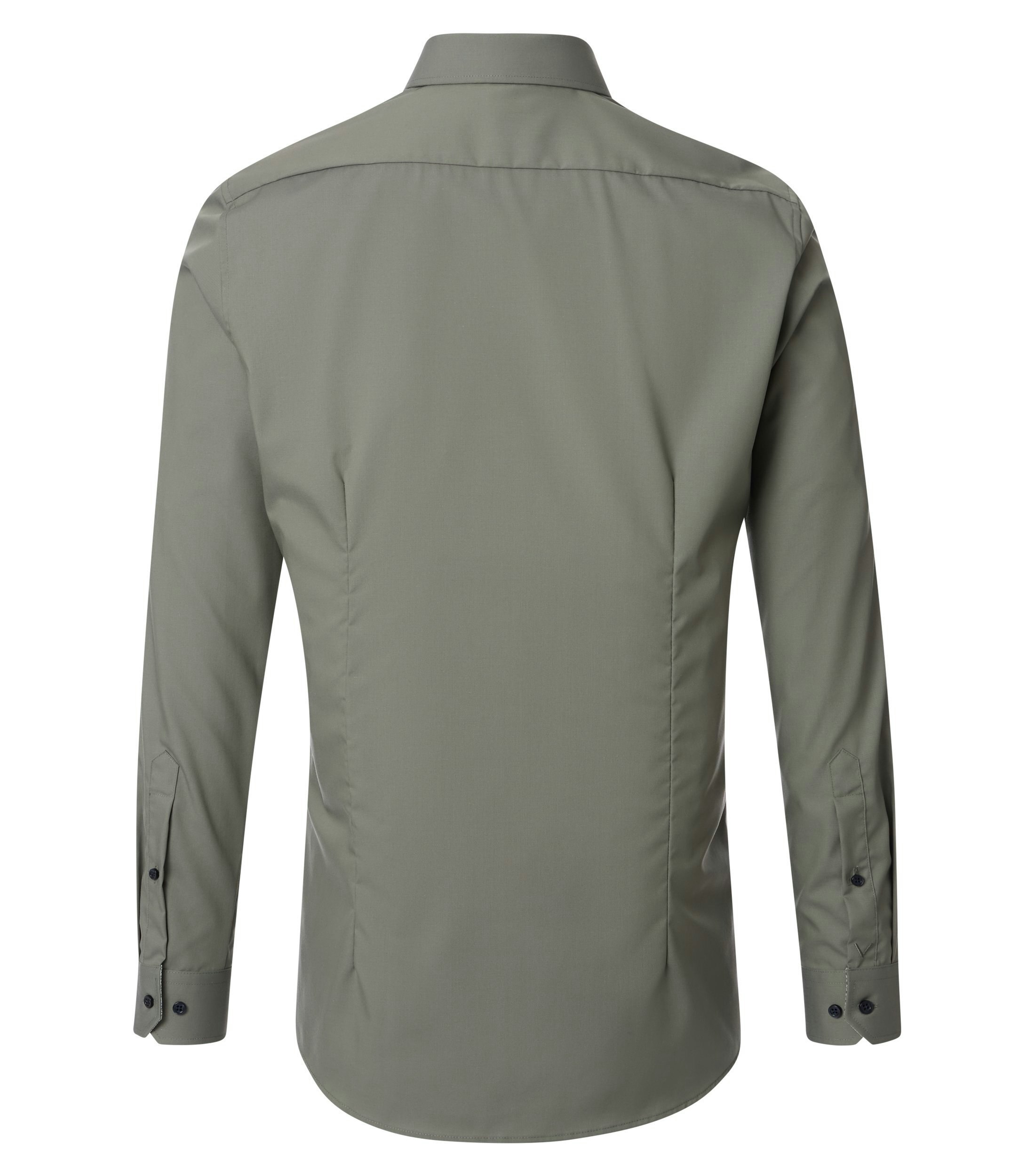 Ein Businesshemd im uni Muster in der Farbe Dunkelgrün