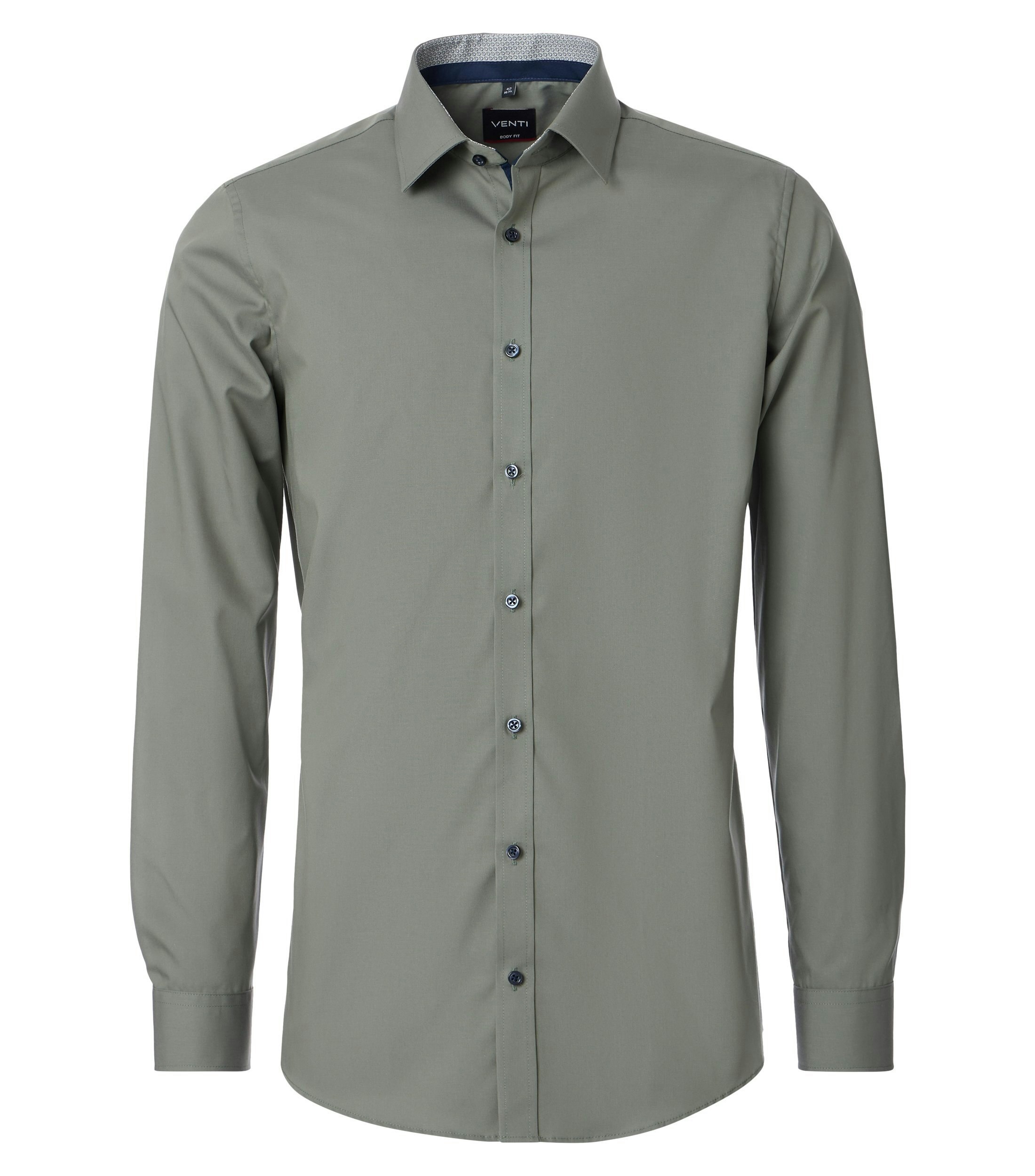 Ein Businesshemd im uni Muster in der Farbe Dunkelgrün