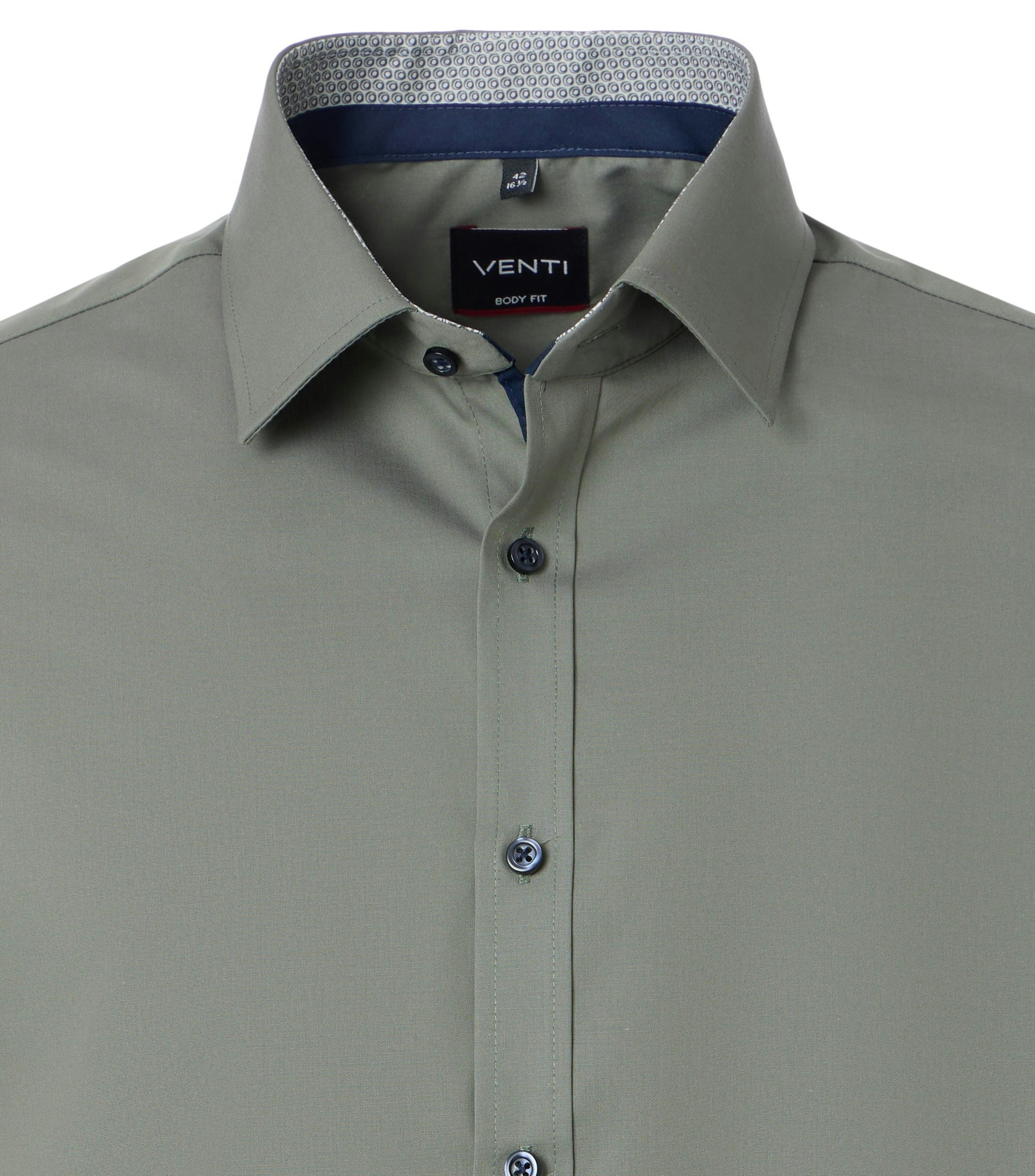 Ein Businesshemd im uni Muster in der Farbe Dunkelgrün