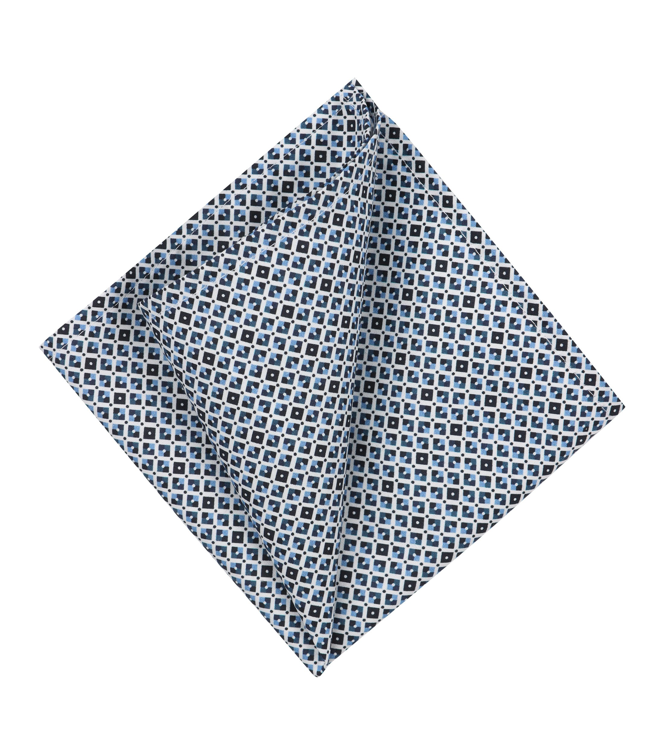 Ein Einstecktuch im gemustert Muster in der Farbe sattes Dunkelblau