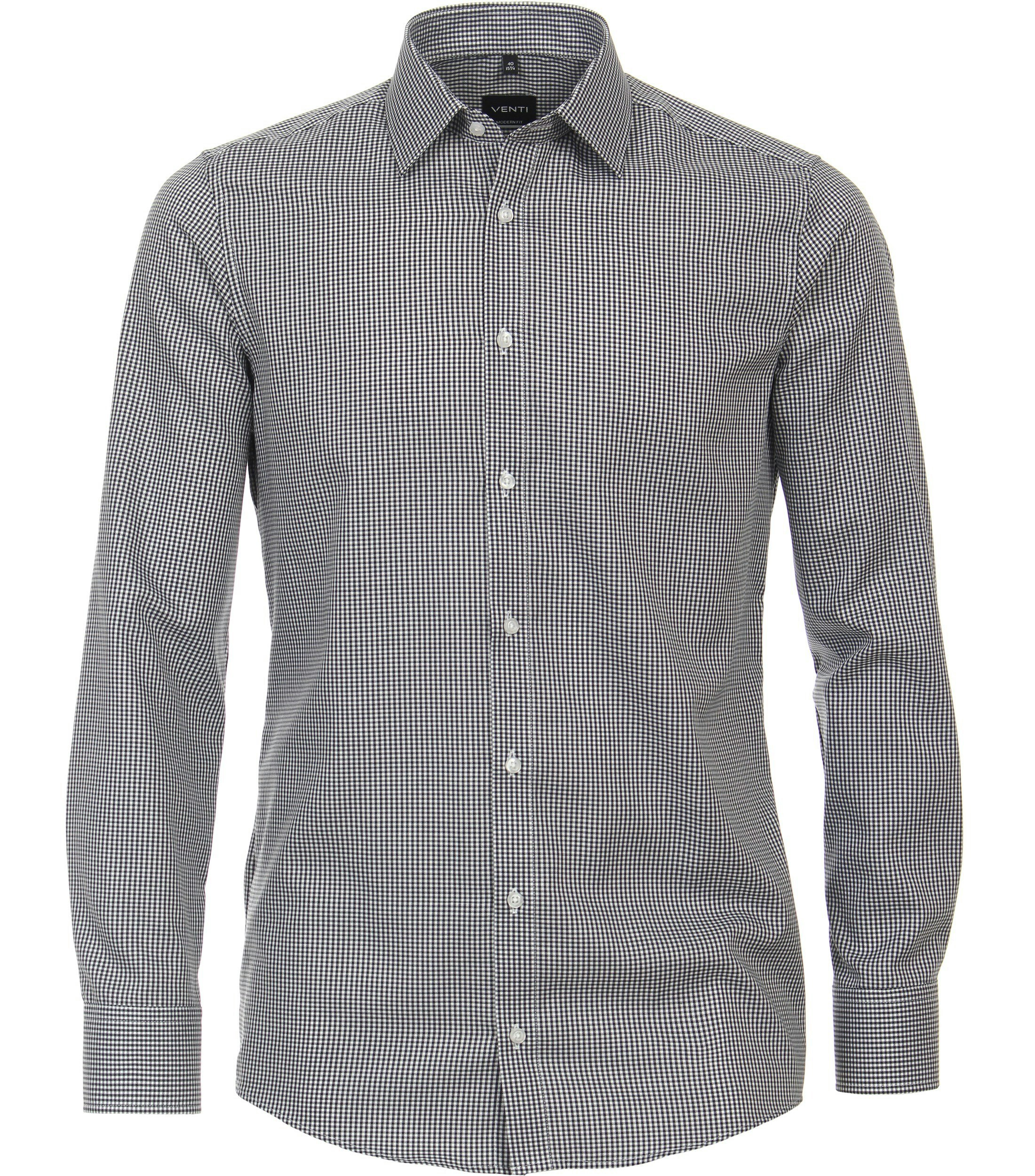 Ein Businesshemd im kariert Muster in der Farbe Schwarz