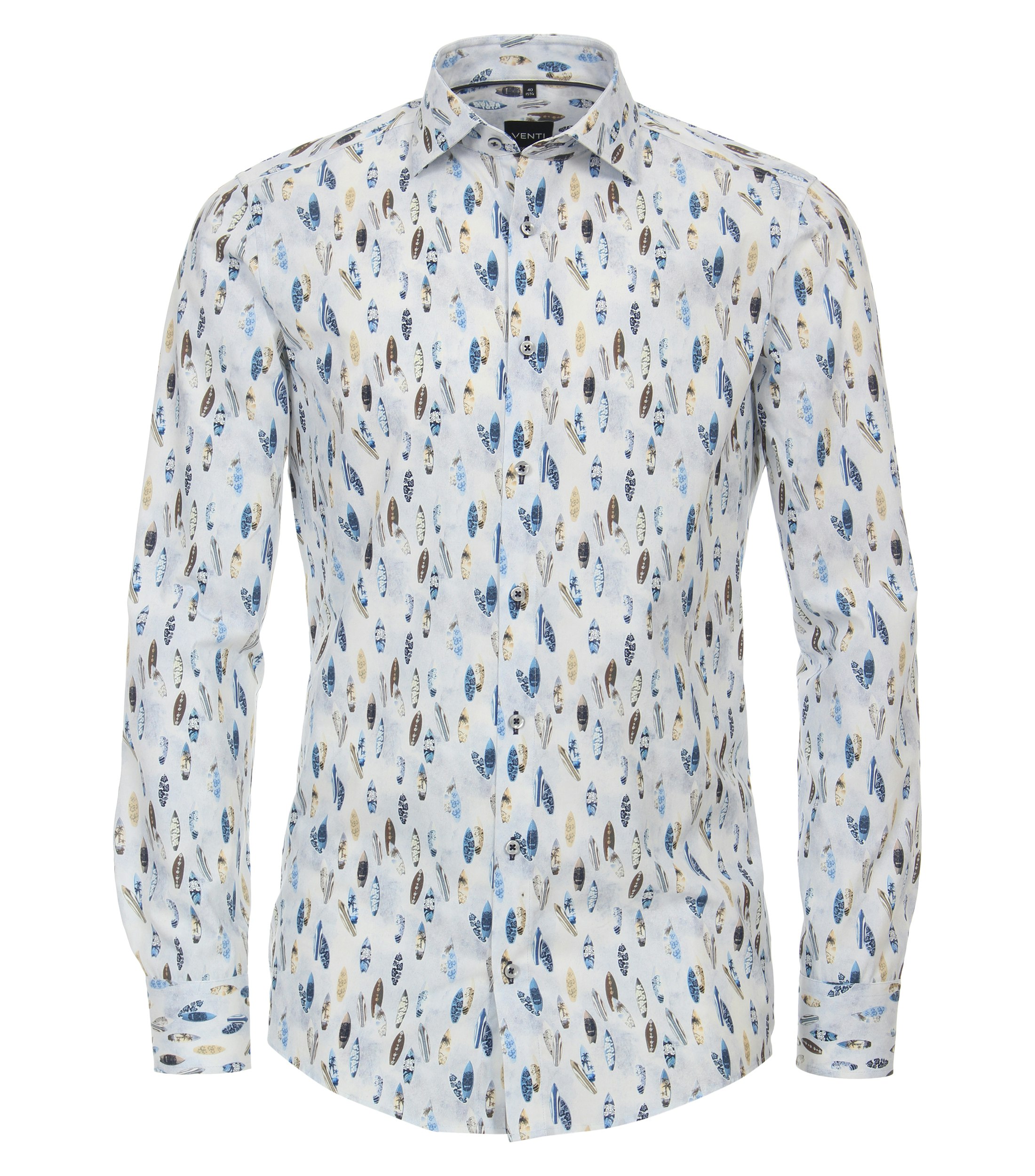 Ein Businesshemd im Print Muster in der Farbe helles Himmelblau