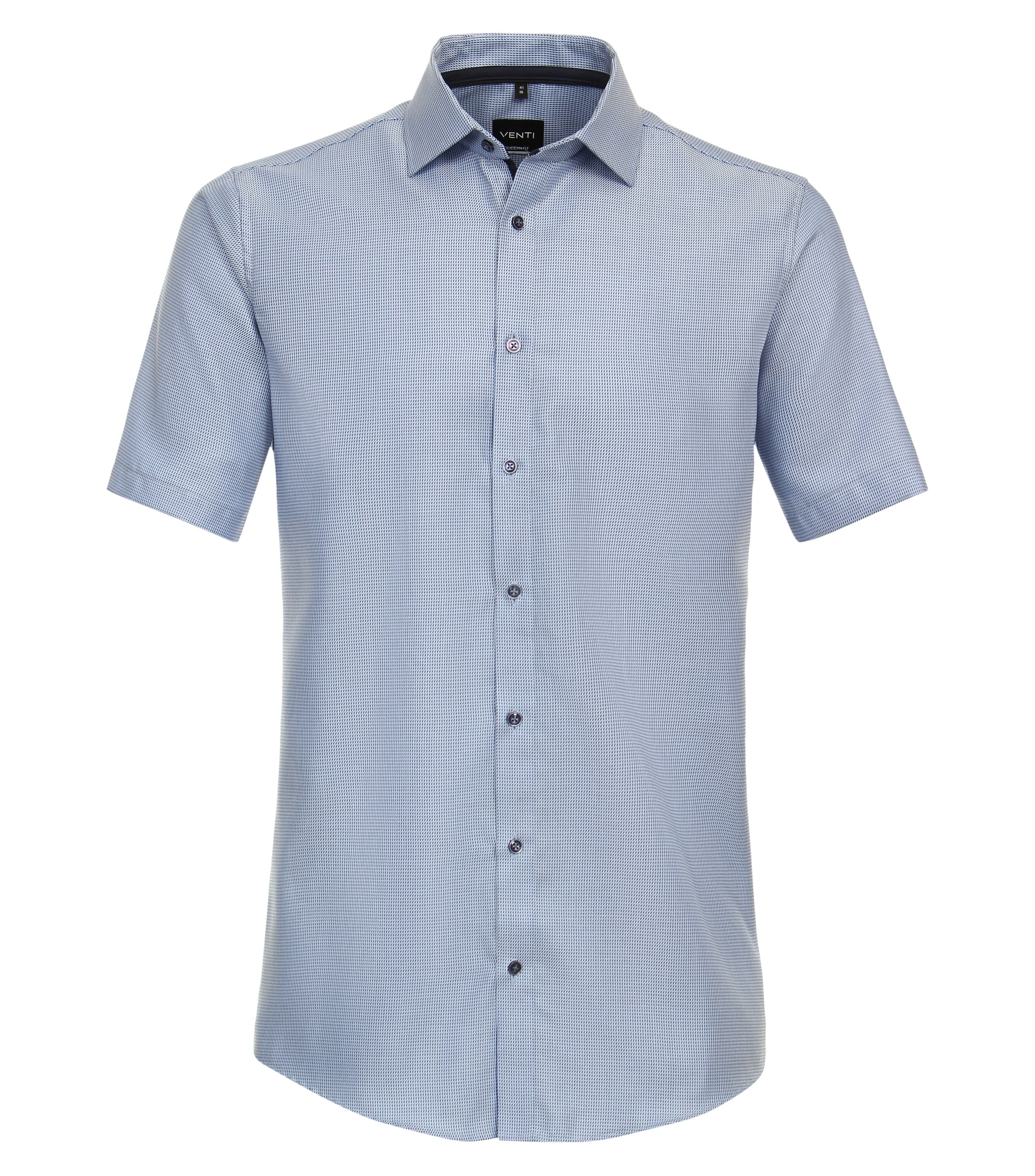 Ein Businesshemd im uni Muster in der Farbe Mittelblau