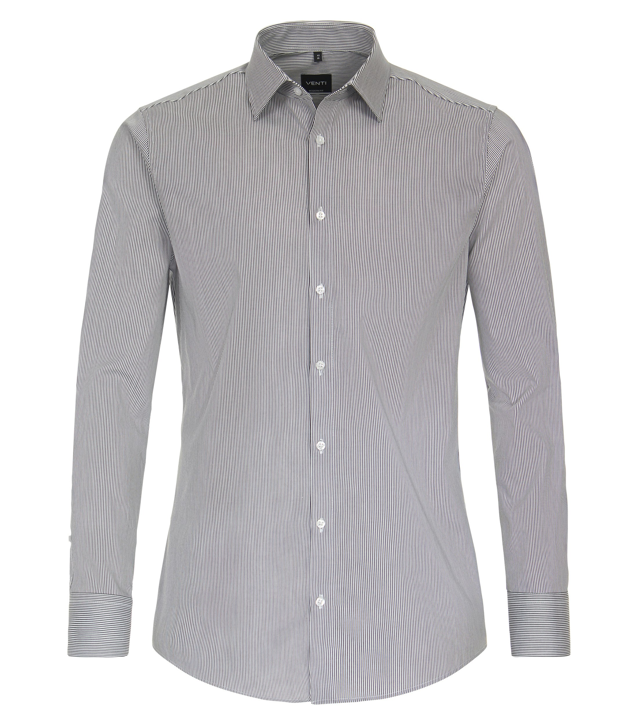 Ein Businesshemd im gestreift Muster in der Farbe Schwarz