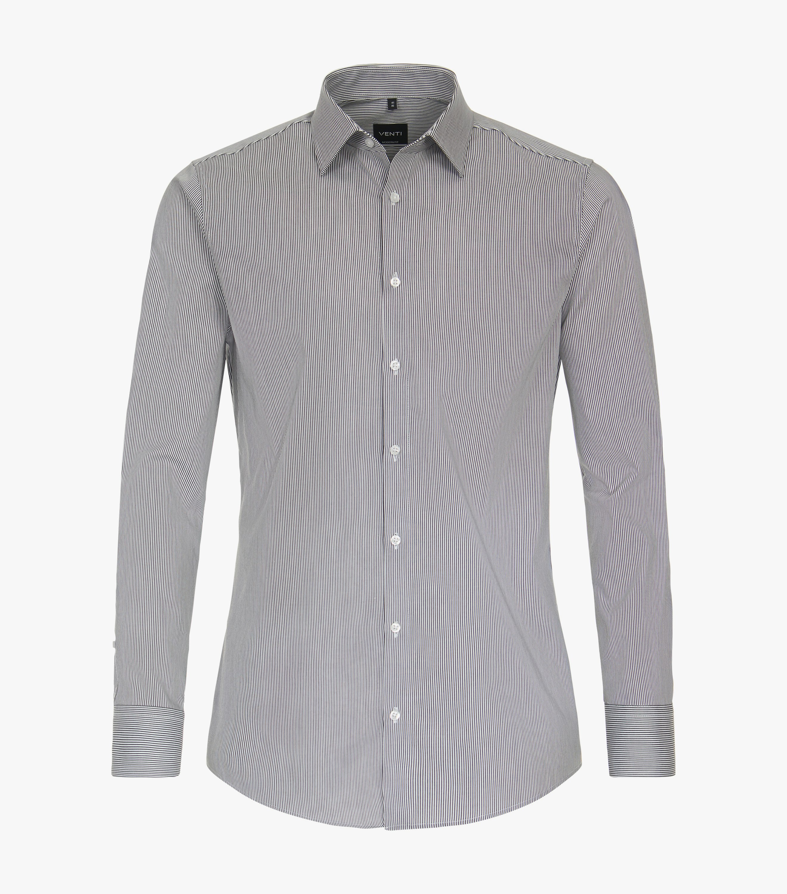 Ein Businesshemd im gestreift Muster in der Farbe Schwarz