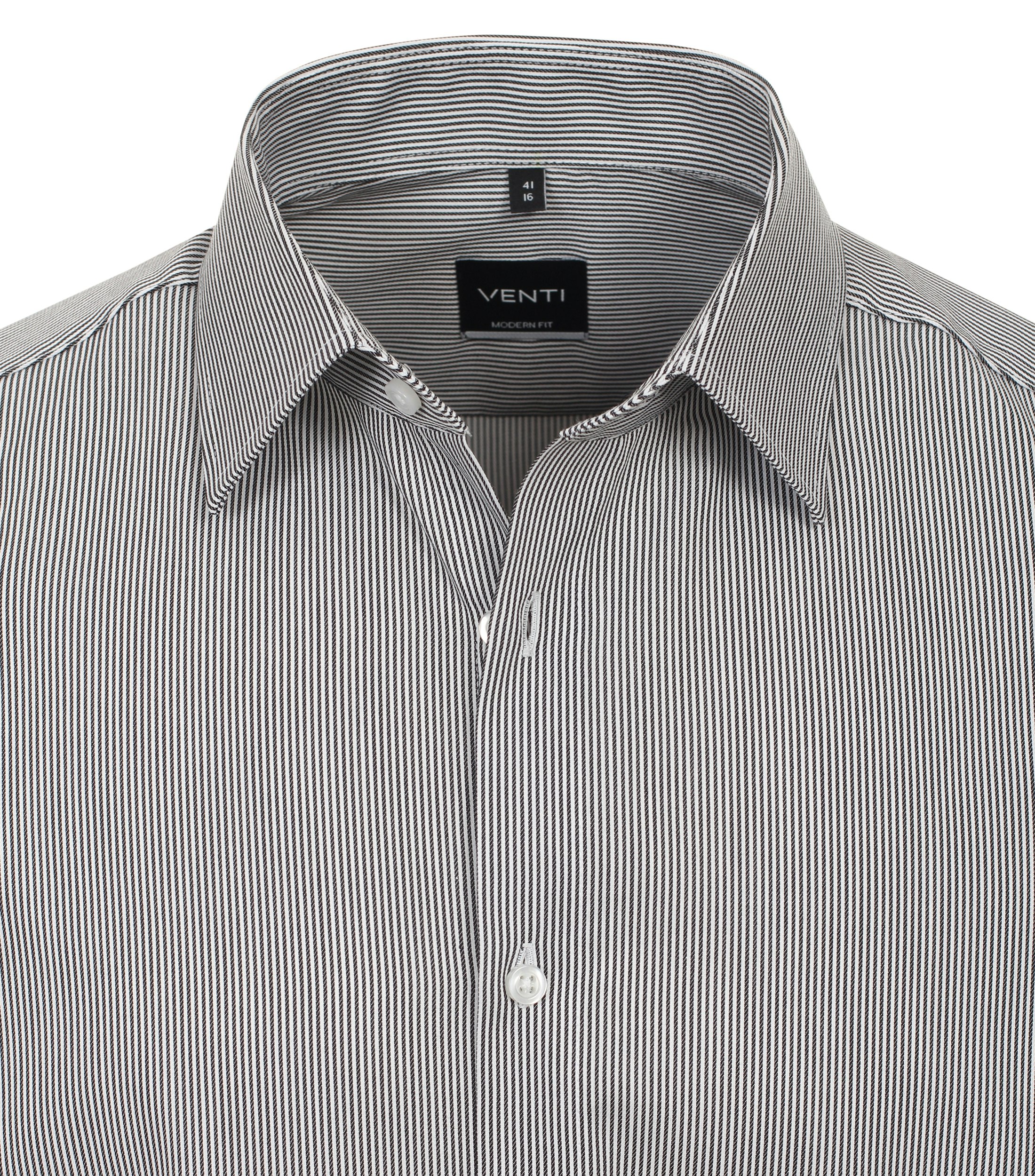 Ein Businesshemd im gestreift Muster in der Farbe Schwarz