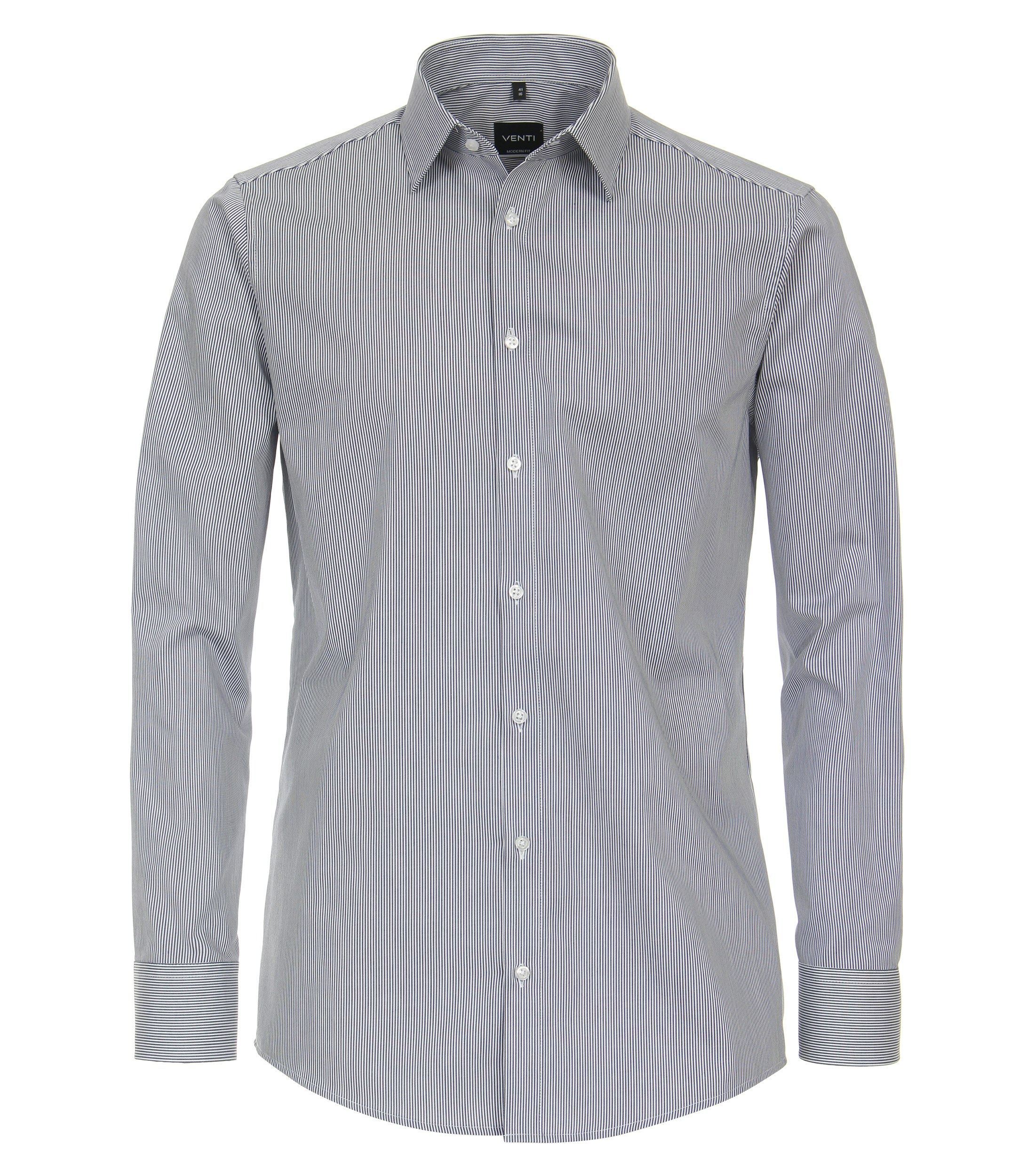 Ein Businesshemd im gestreift Muster in der Farbe Mittelblau