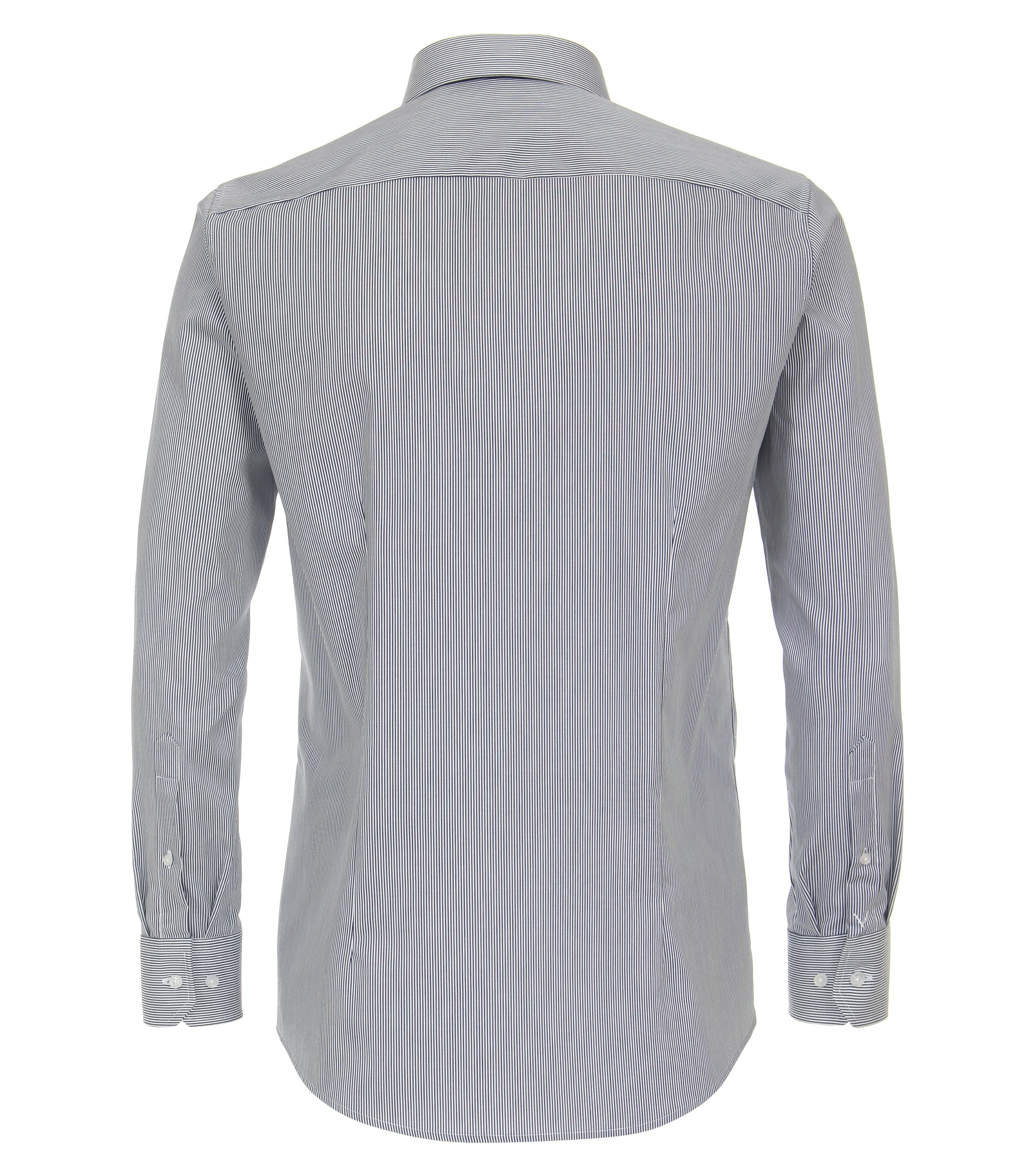Ein Businesshemd im gestreift Muster in der Farbe Mittelblau