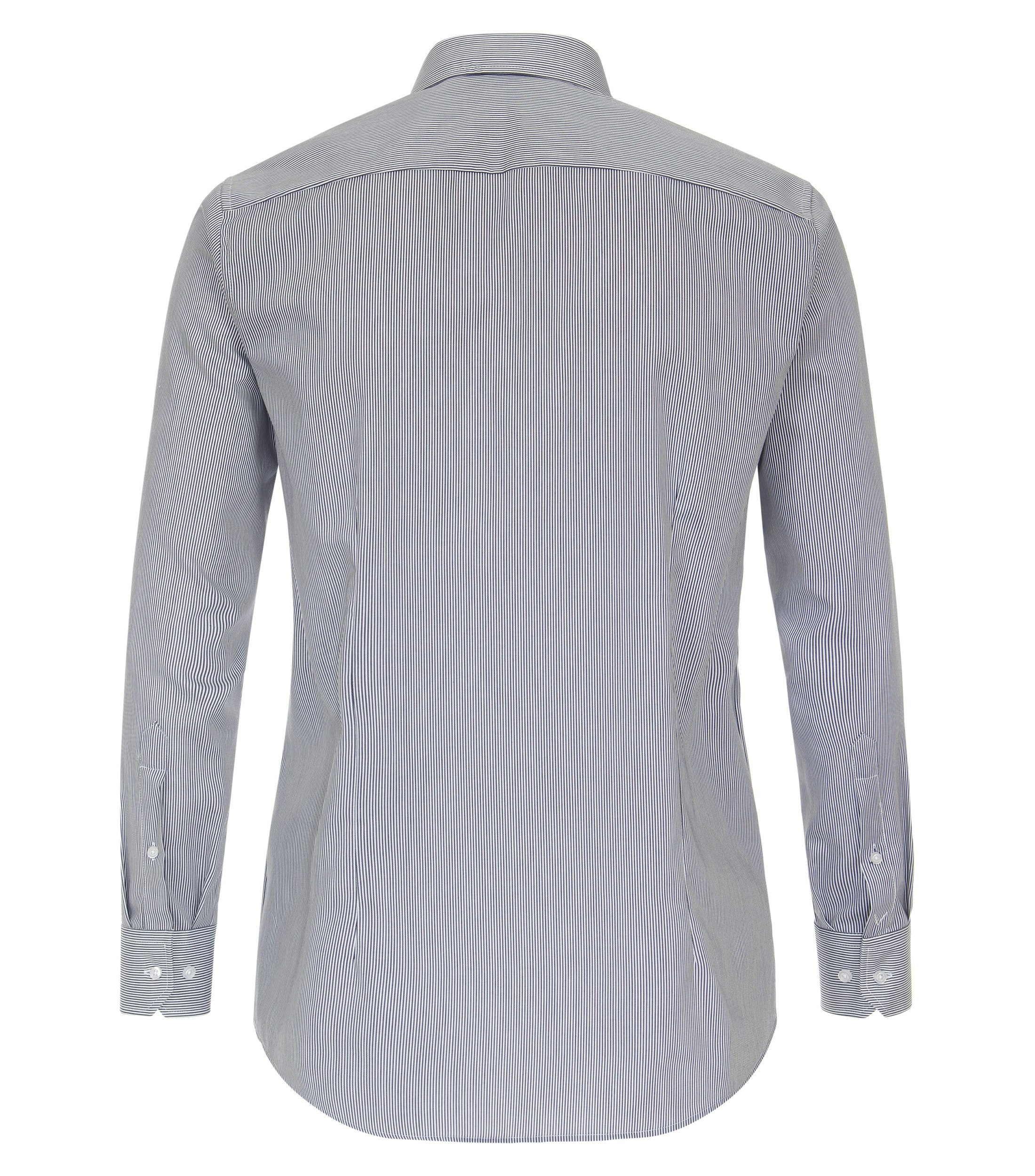 Ein Businesshemd im gestreift Muster in der Farbe Mittelblau