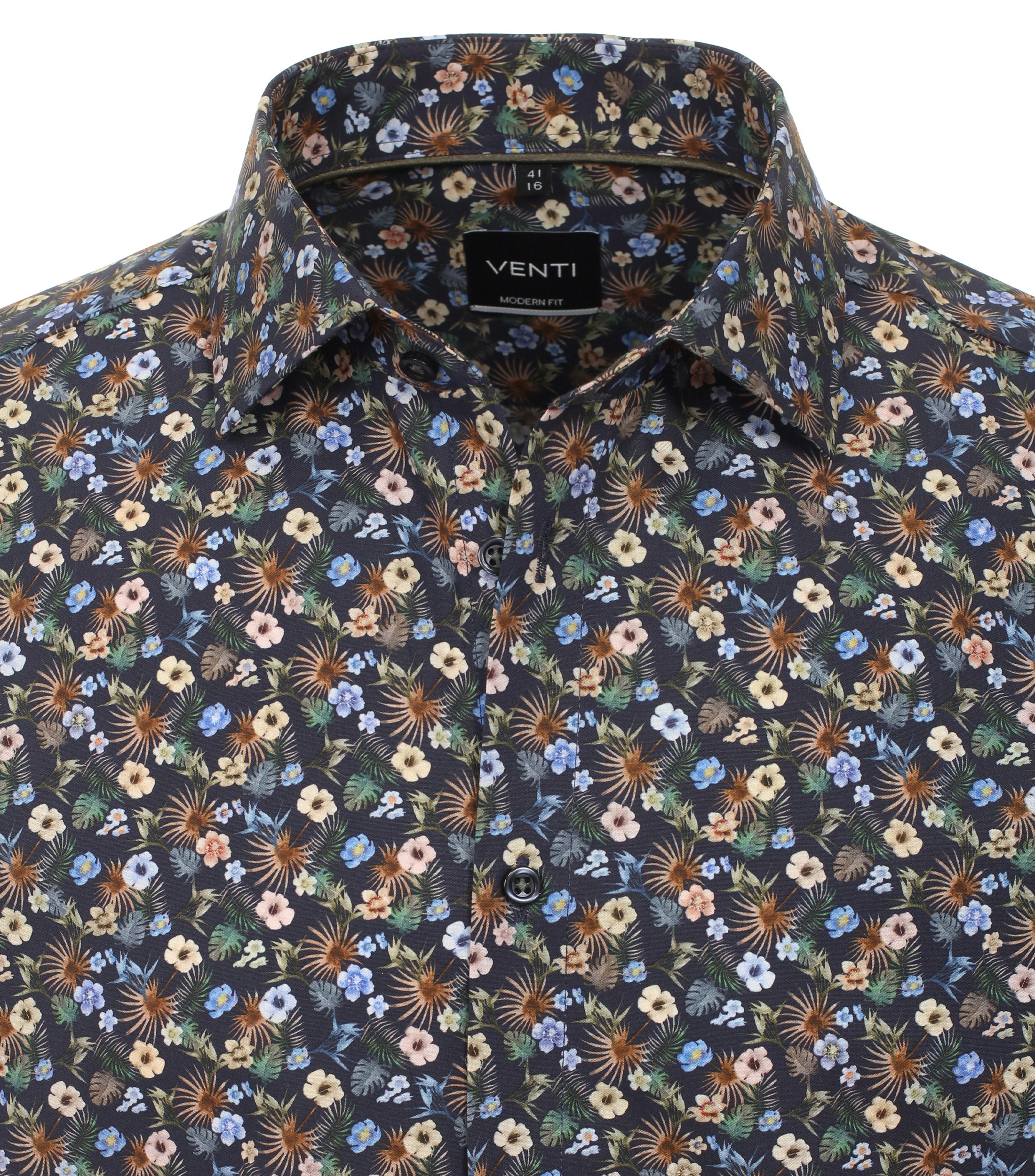 Ein Businesshemd im Print Muster in der Farbe Dunkelblau