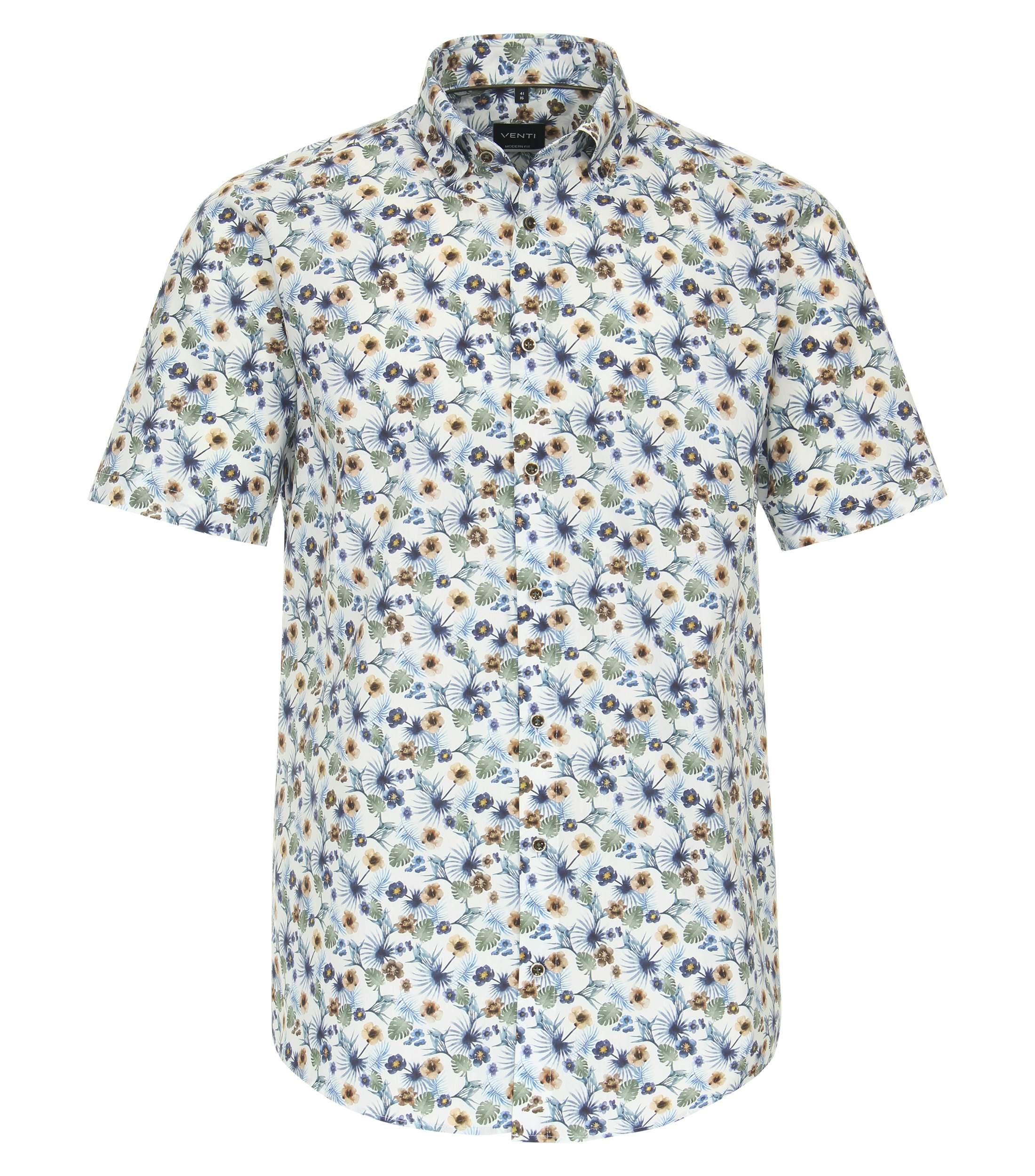 Ein Businesshemd im Print Muster in der Farbe dunkles Mittelblau